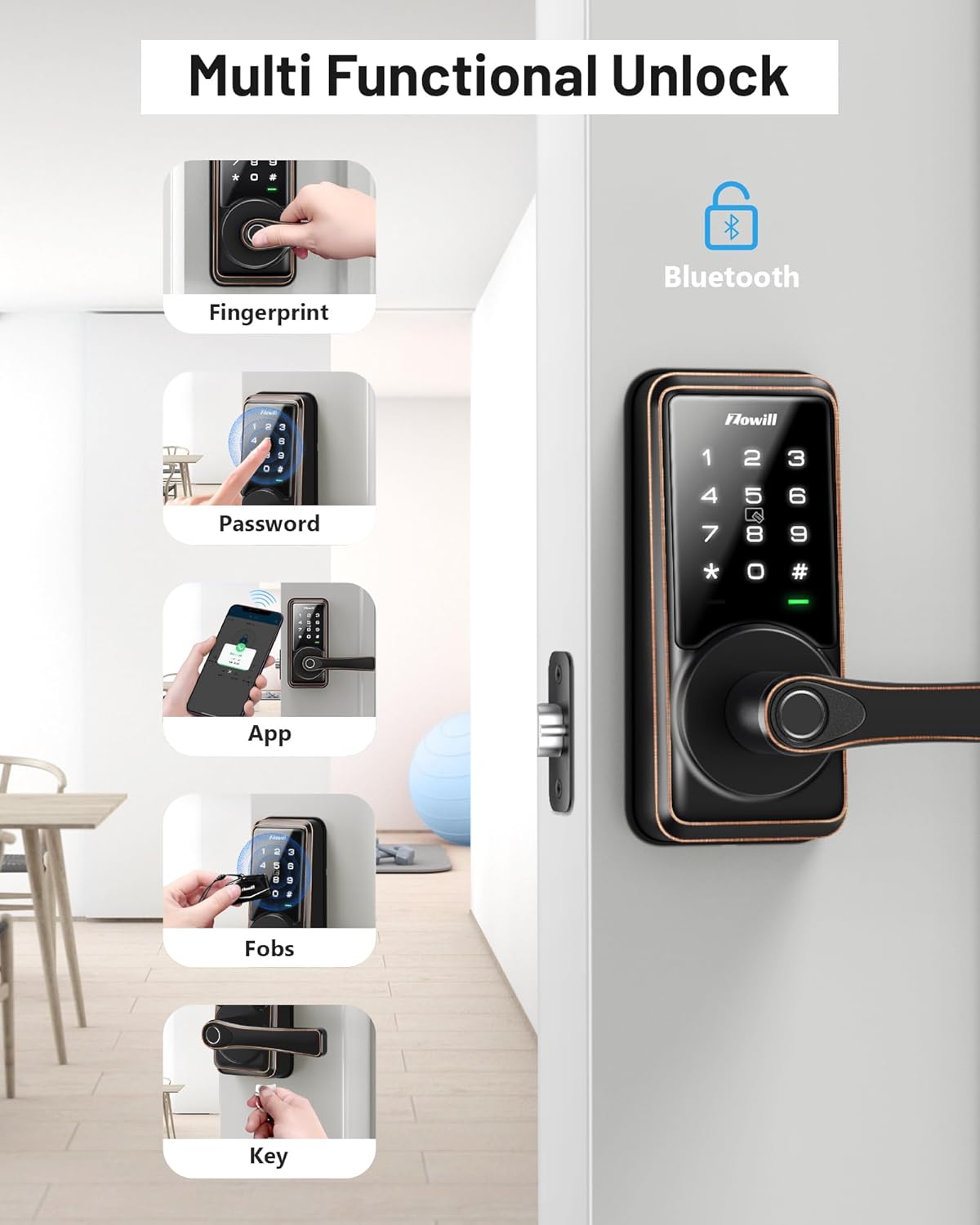 Zowill Smart Door Lock with Fingerprint Entry