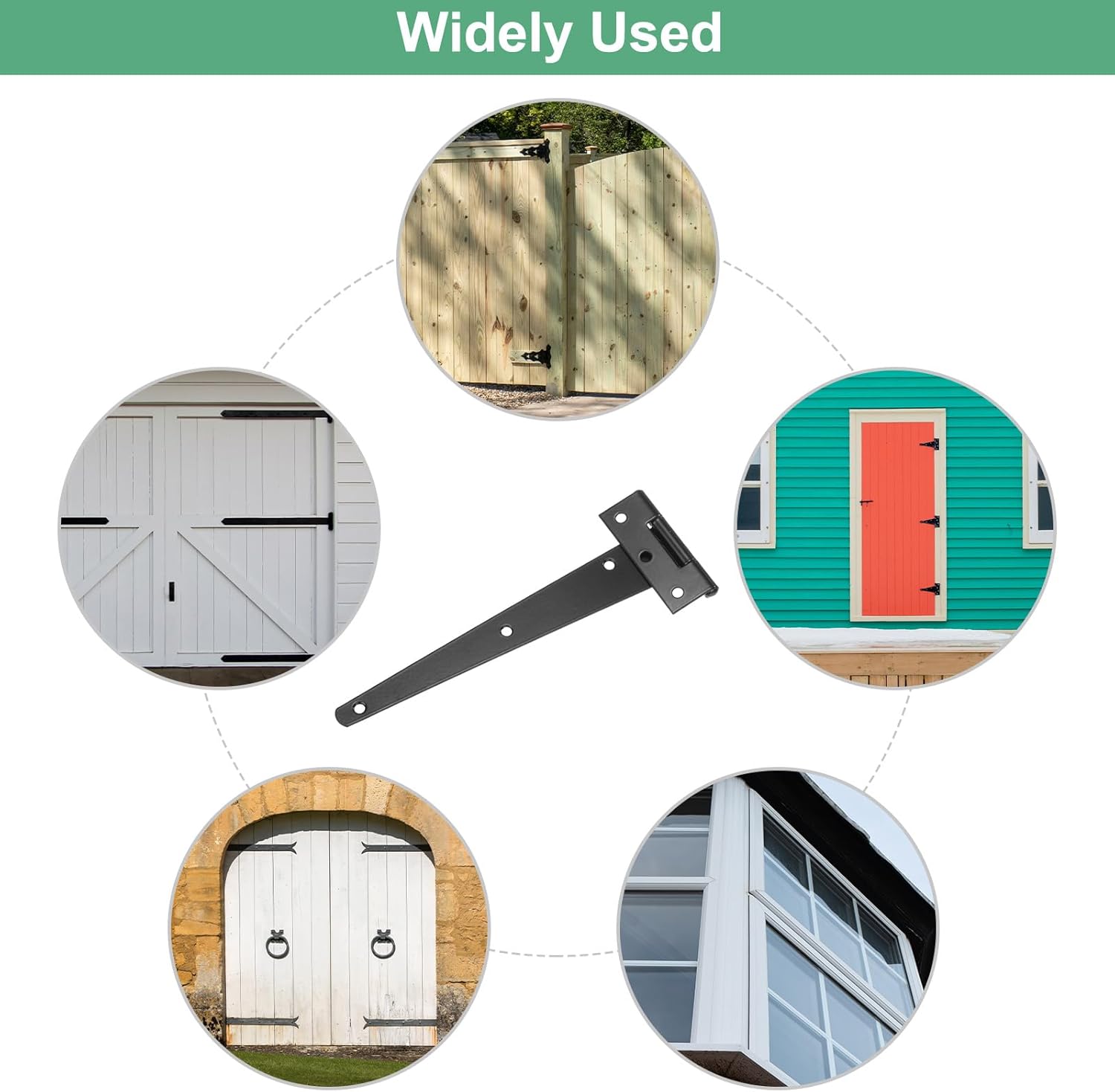 2-Pack Iron T-Strap Shed Door Hinges