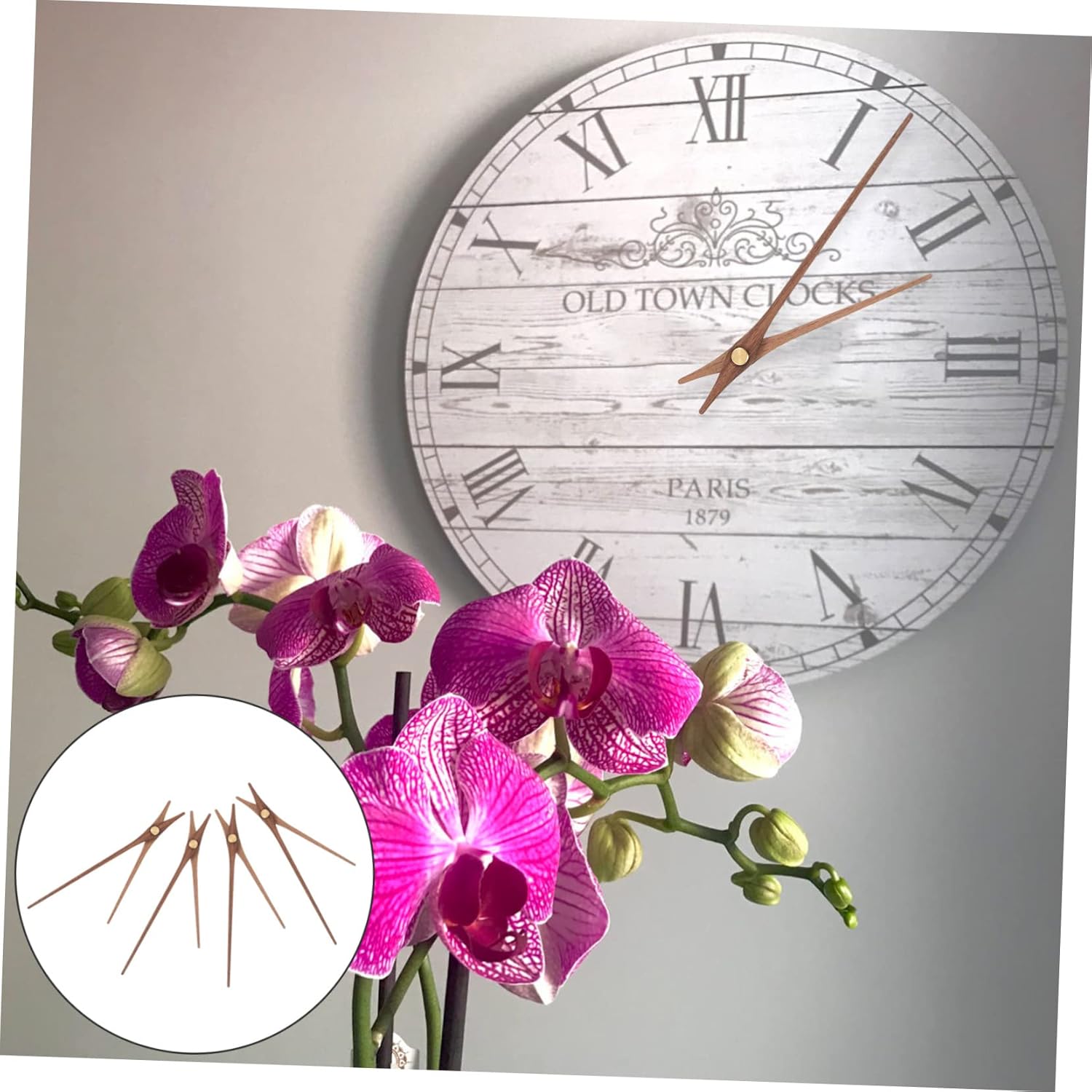 5-Piece Black Walnut Brass Clock Hands Kit for DIY Clocks