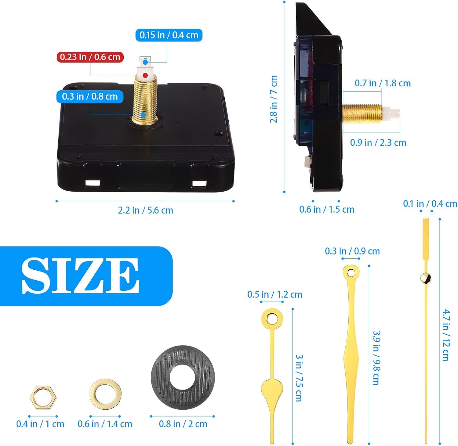 DOITOOL Silence Quartz Clock Movement Replacement Kit