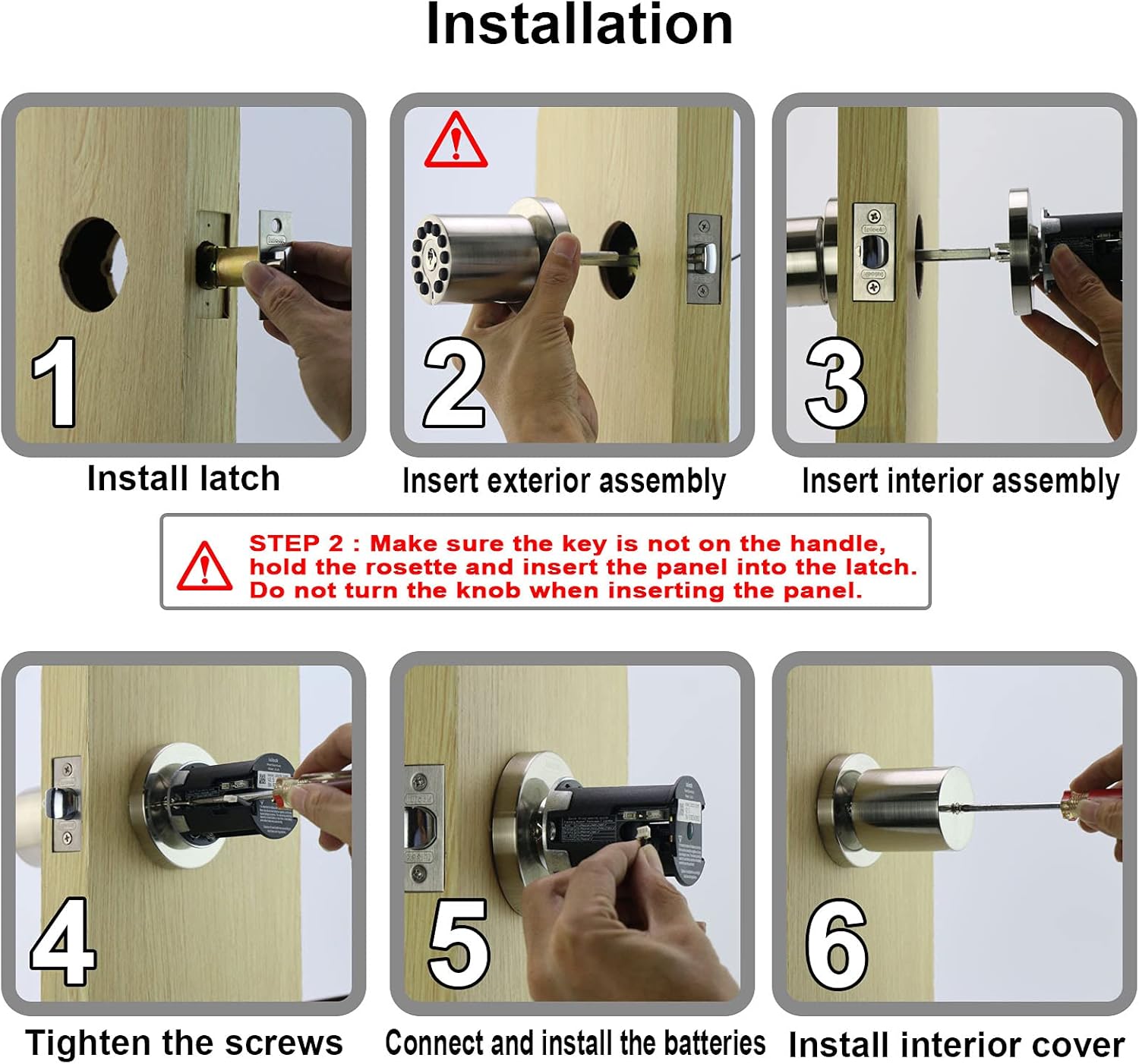 Keypad Door Knob with Keyless Entry 50 User Code Easy to Install