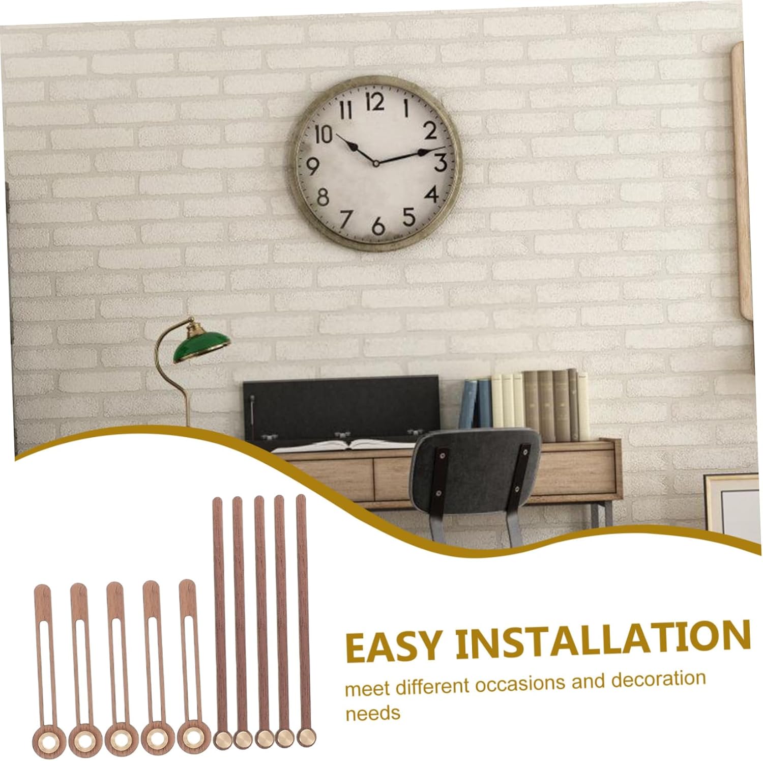 OSALADI 5 Set walnut clock hands for DIY silent clock repair