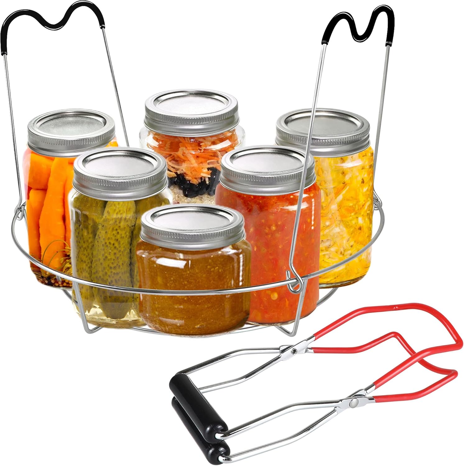 Sturdy 12-inch Stainless Steel Canning Rack with Ergonomic Handles