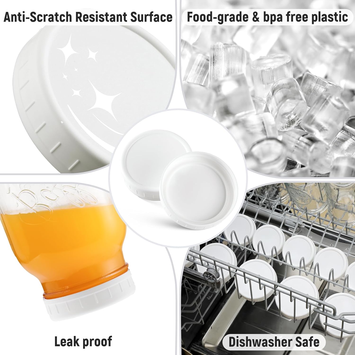 10-Piece White Mason Jar Lids