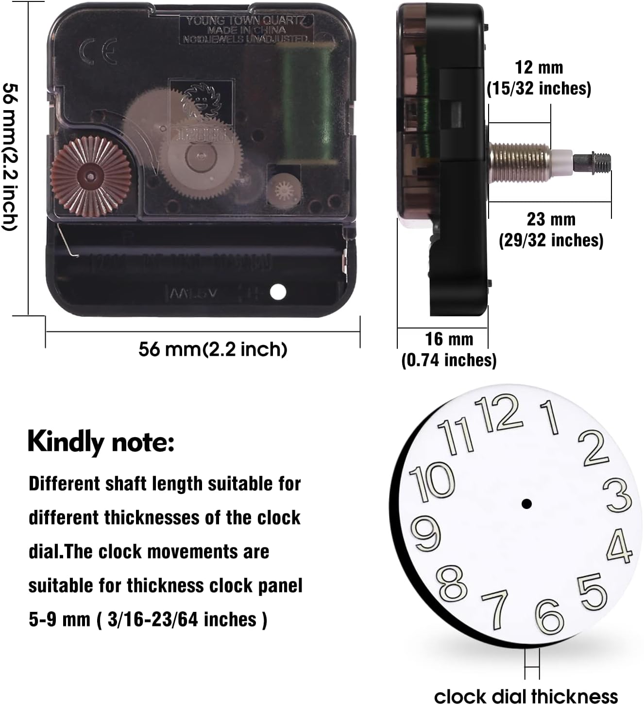 DEEWISH Replacement Clock Movement