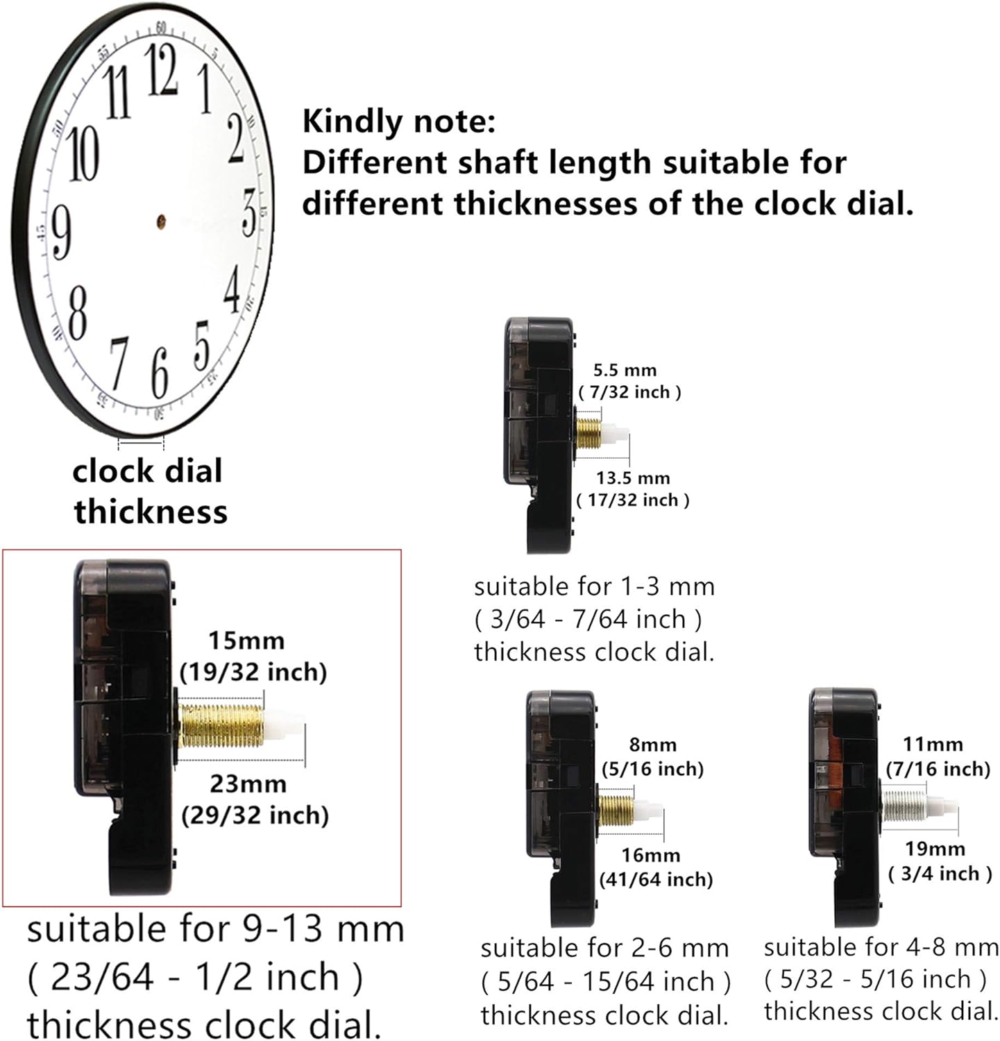 Perfect 23mm Shaft Clock Movement for Repairing Crafting by TIKROUND