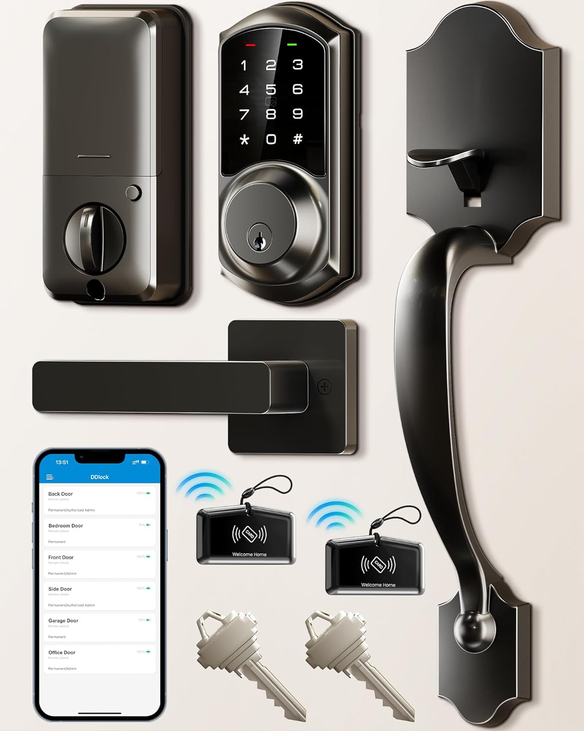 Veise Smart Front Door Lock Set with Keyless Entry