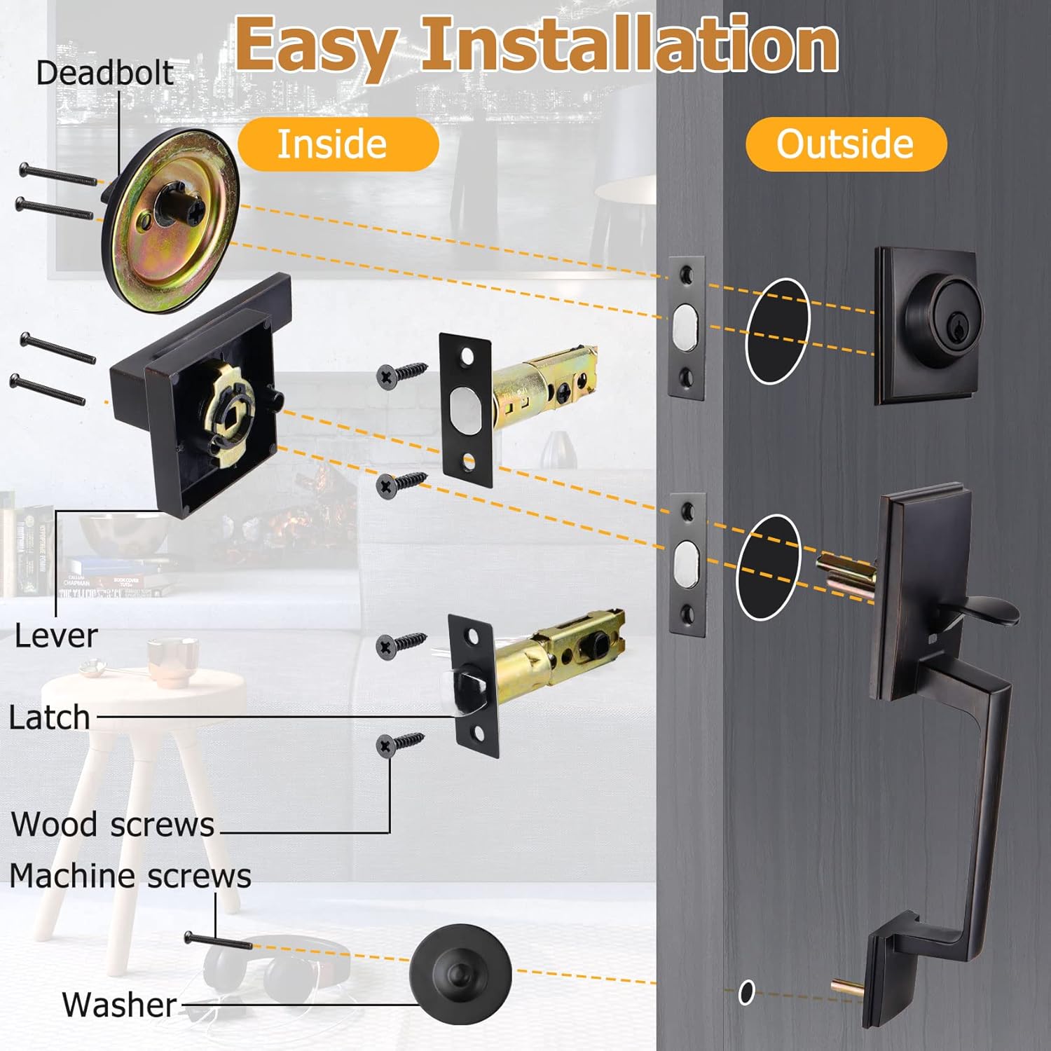 Modular Front Door Set - Oil Bronze