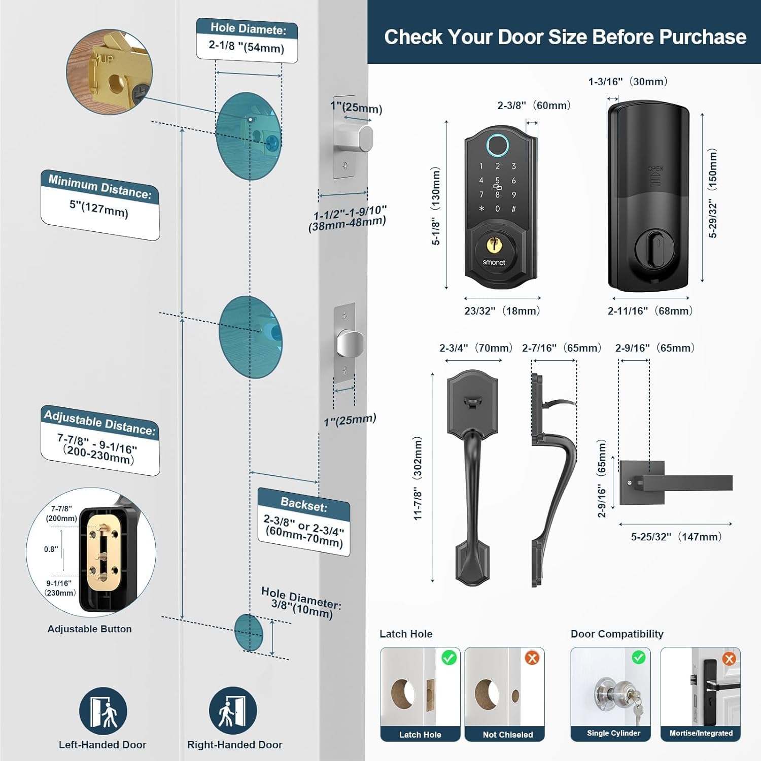 Secure Front Door Lock with Keyless Entry