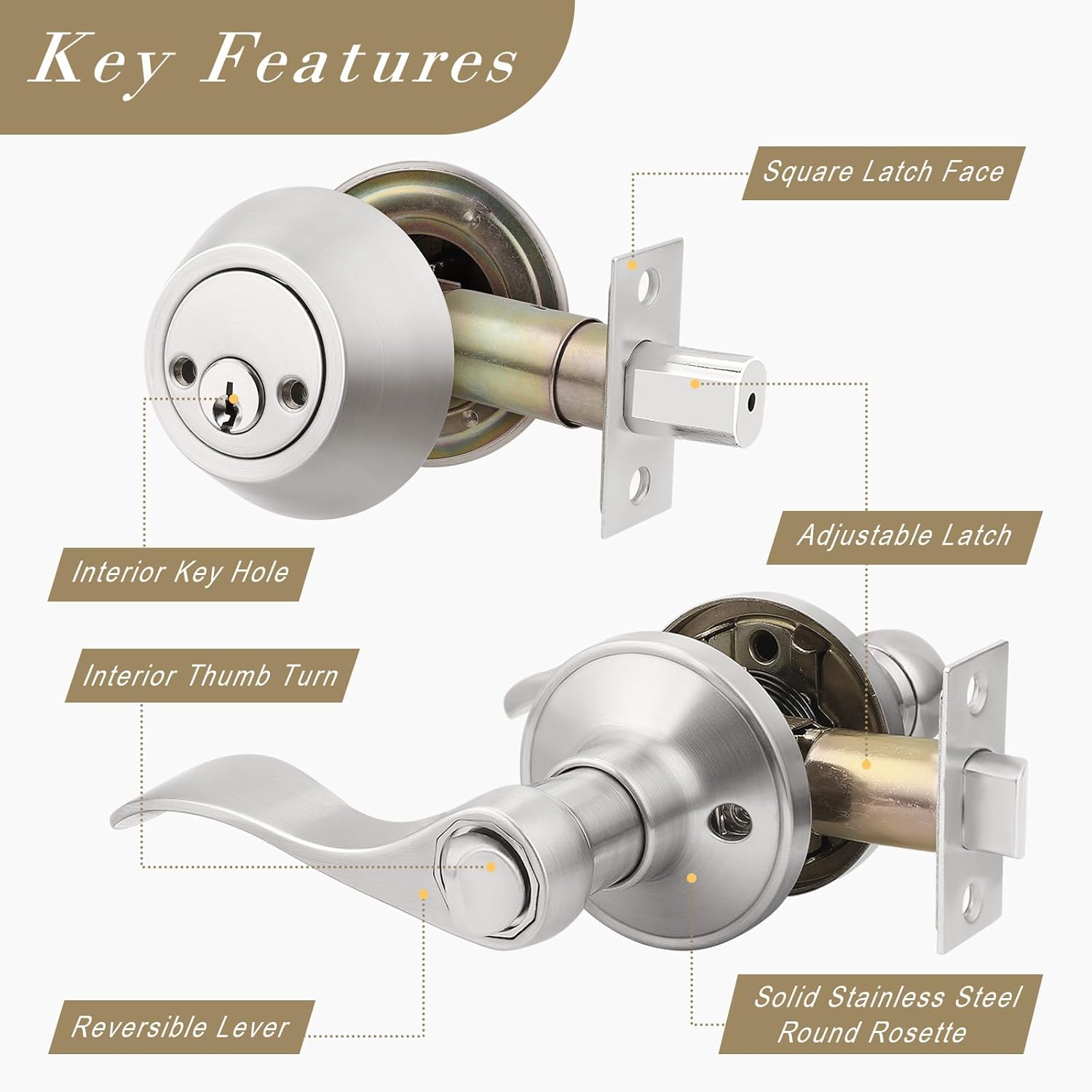 2-Pack Keyed Alike Entry Door Lock Set