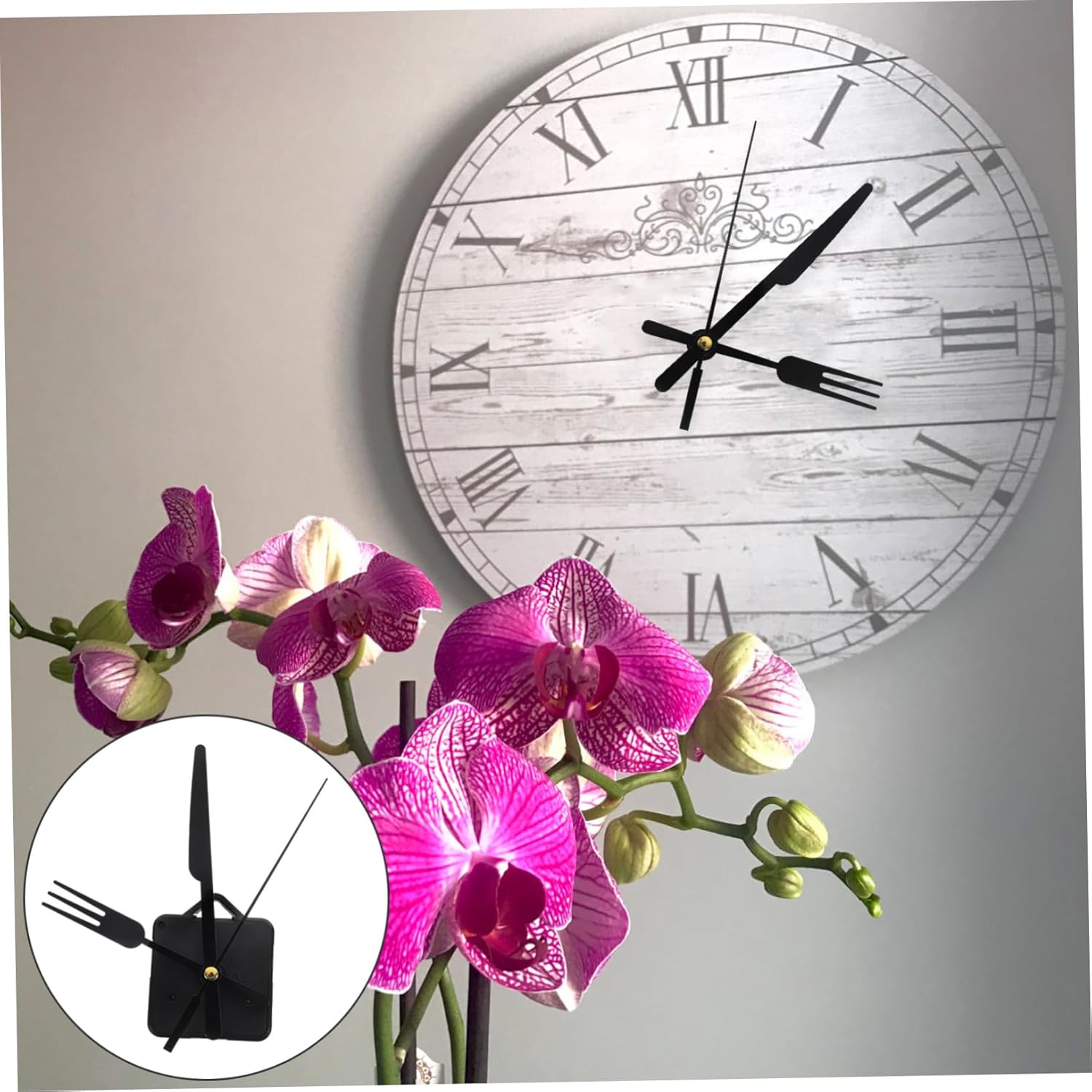 SOESFOUFUReplacement Part for Wall Clocks Black Fork Hands Clock Movement