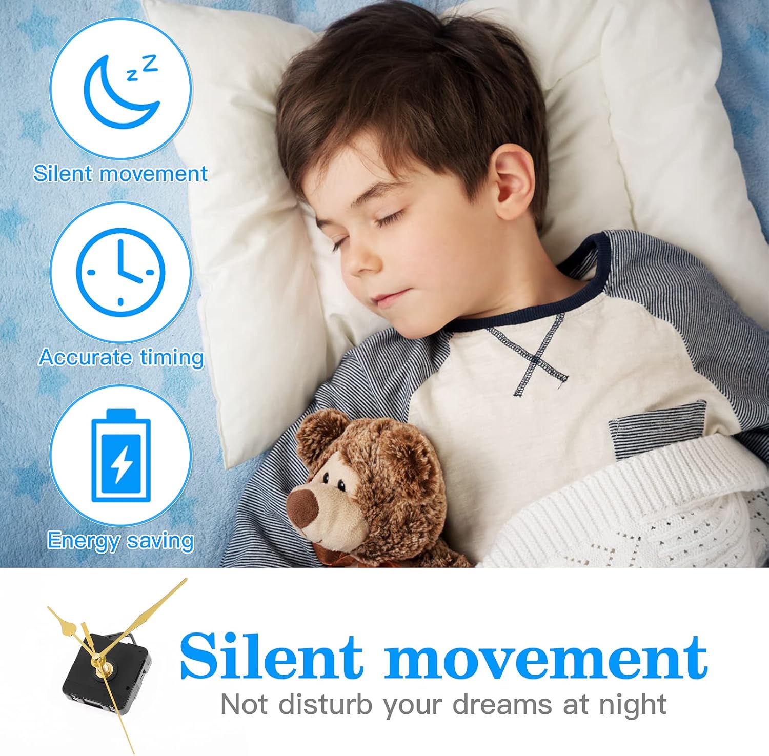DOITOOL Silence Quartz Clock Movement Replacement Kit
