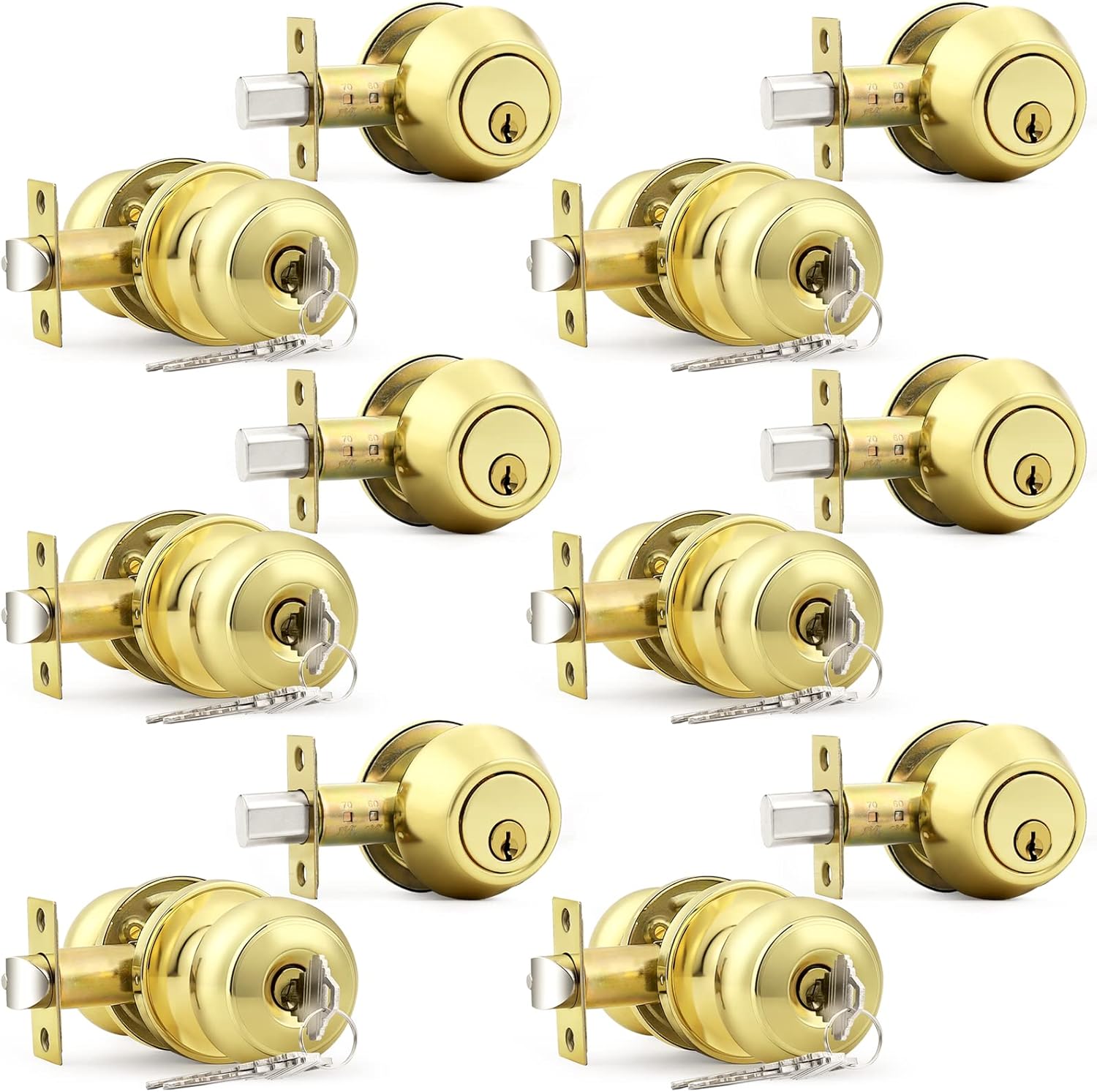 Probrico 6-Piece Door knob and deadbolt set