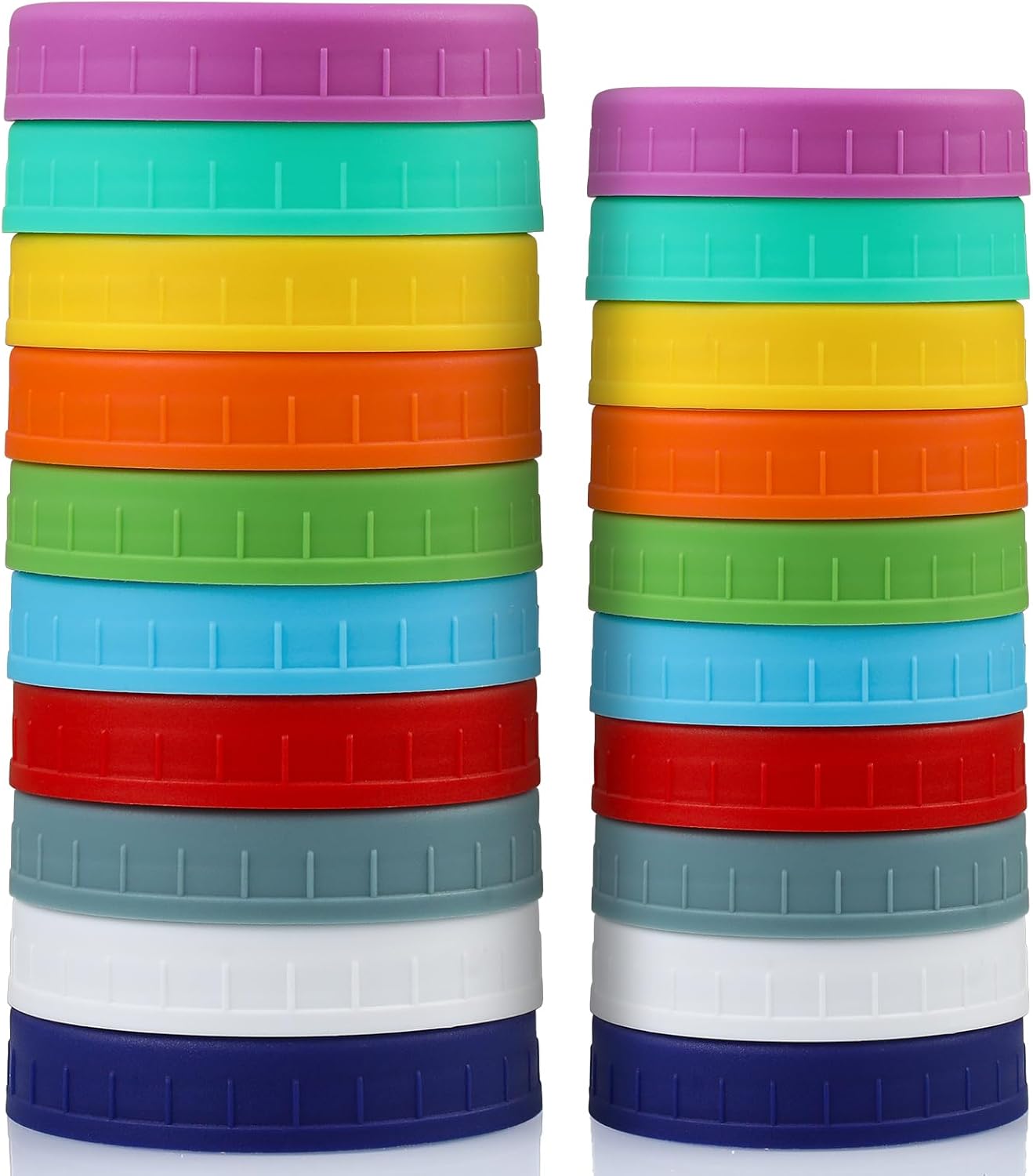 10 Wide Regular Mouth Mason Jar Lids - Set of 20 - Leakproof Dishwasher Safe