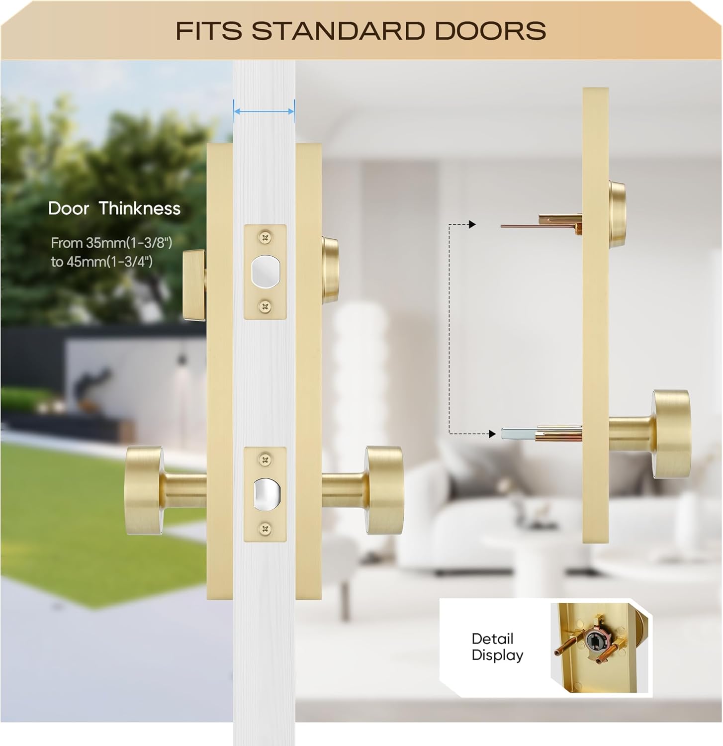 Leydebong Front Door Lock Set - SATIN BRASS