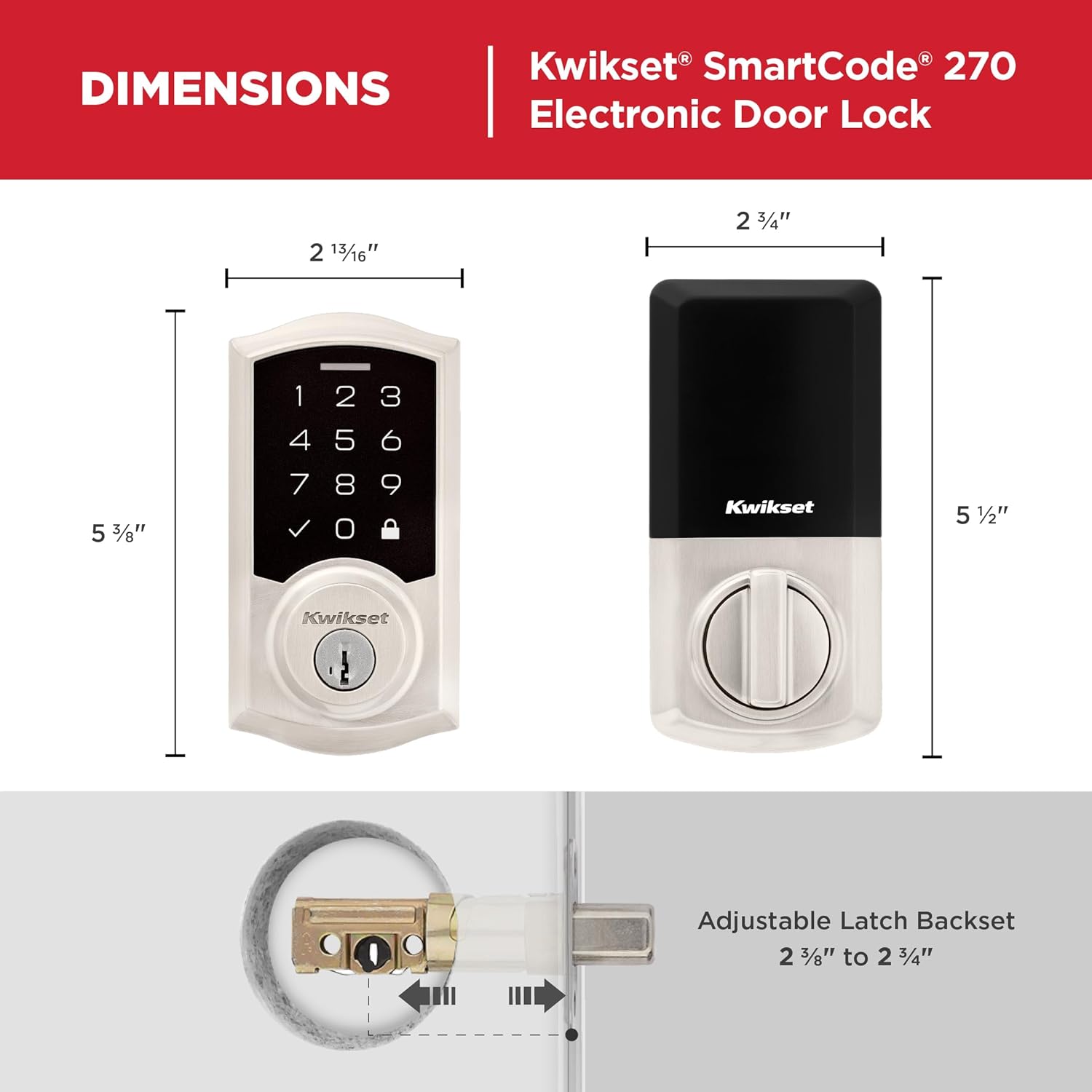 Kwikset SmartCode 270 Keyless Entry Touchpad Door Lock