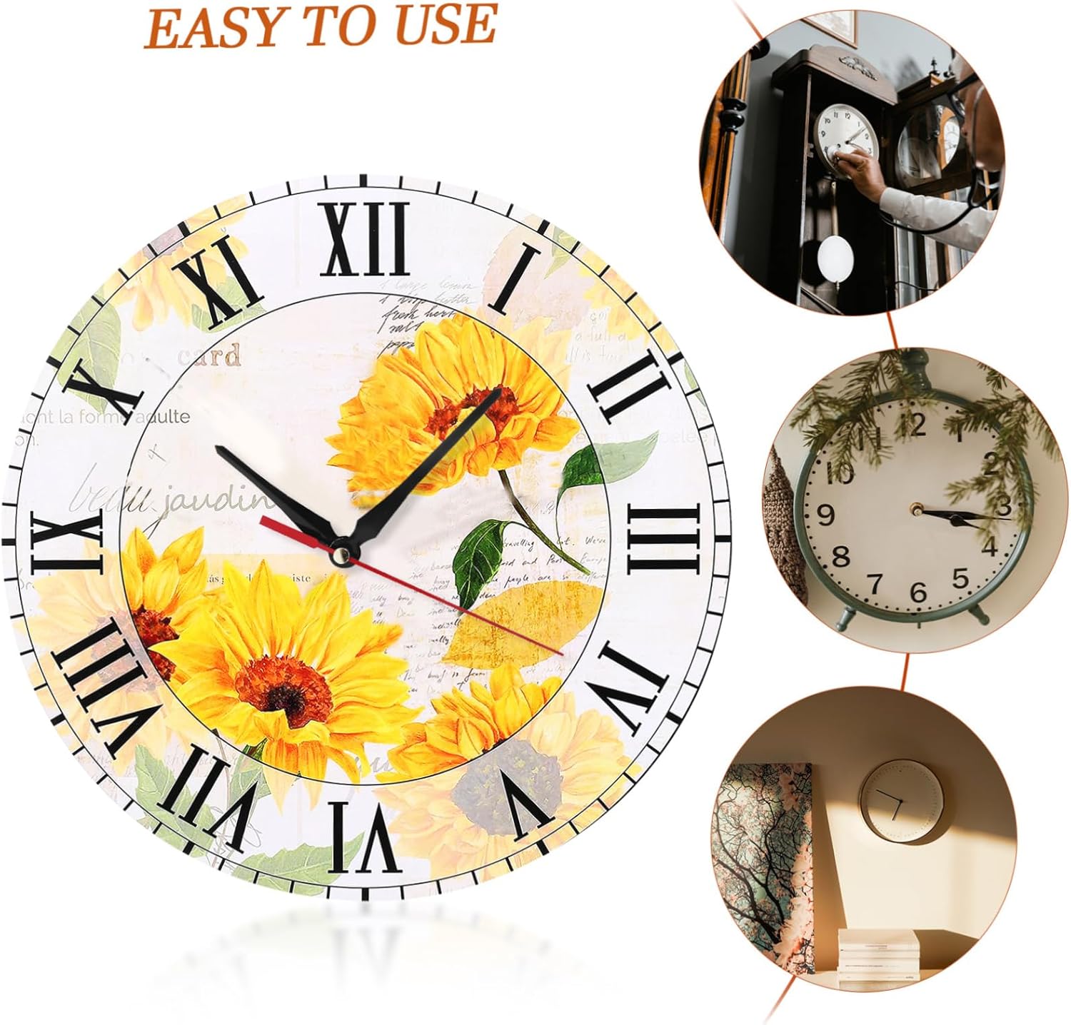jojofuny - Plastic Replacement Hands for Wall Clock Repair with Red Black Tips