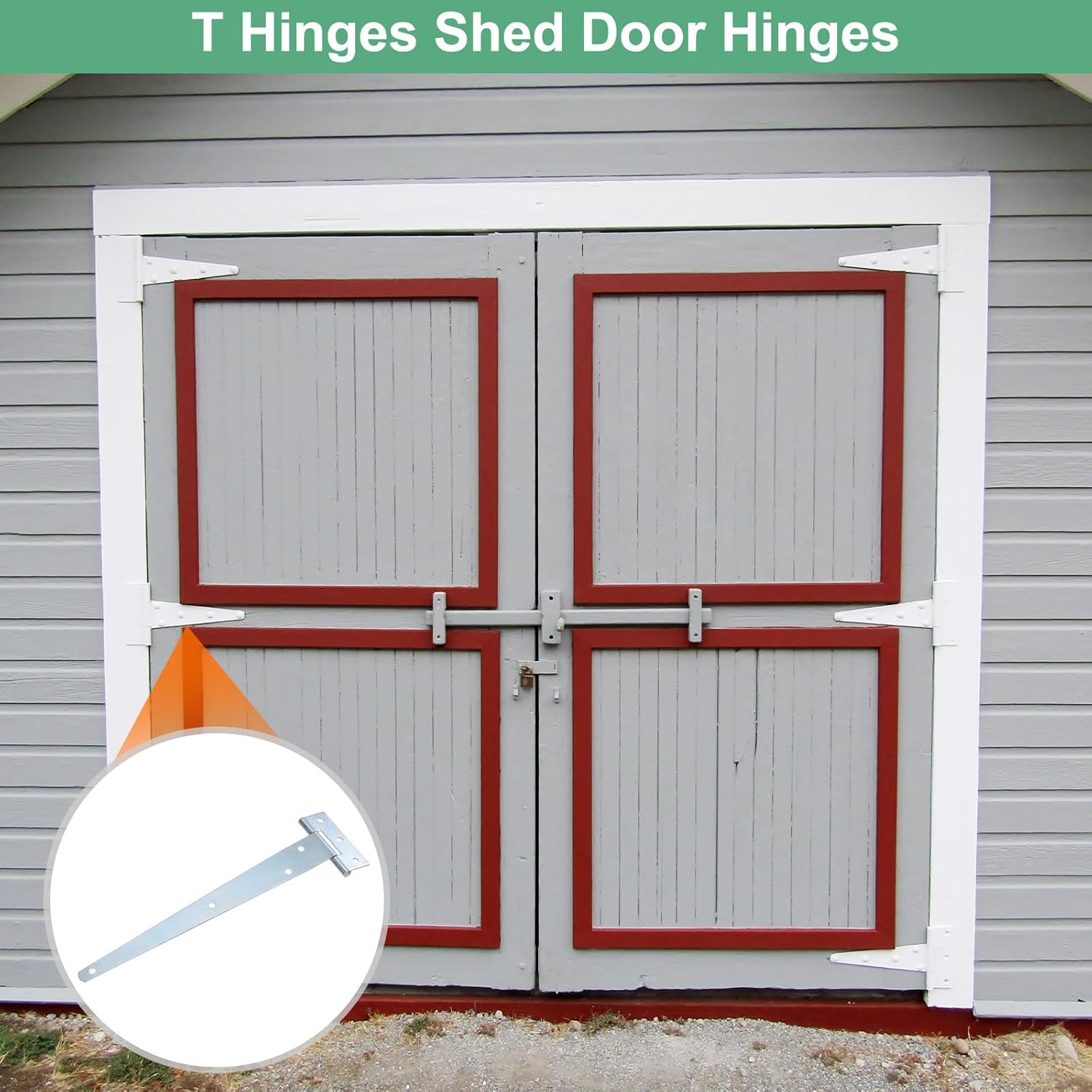 Durable Multipurpose Hinges for sheds and Barn Doors 6-Pack White