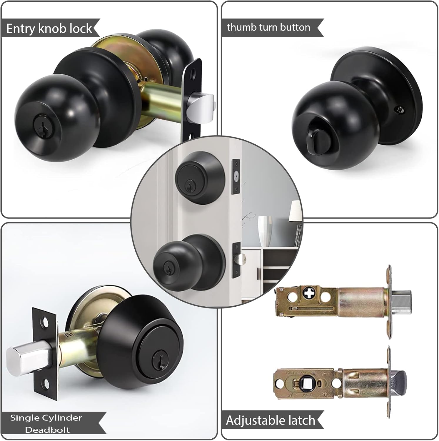 Secure Front Door Lock Set for Exterior Doors
