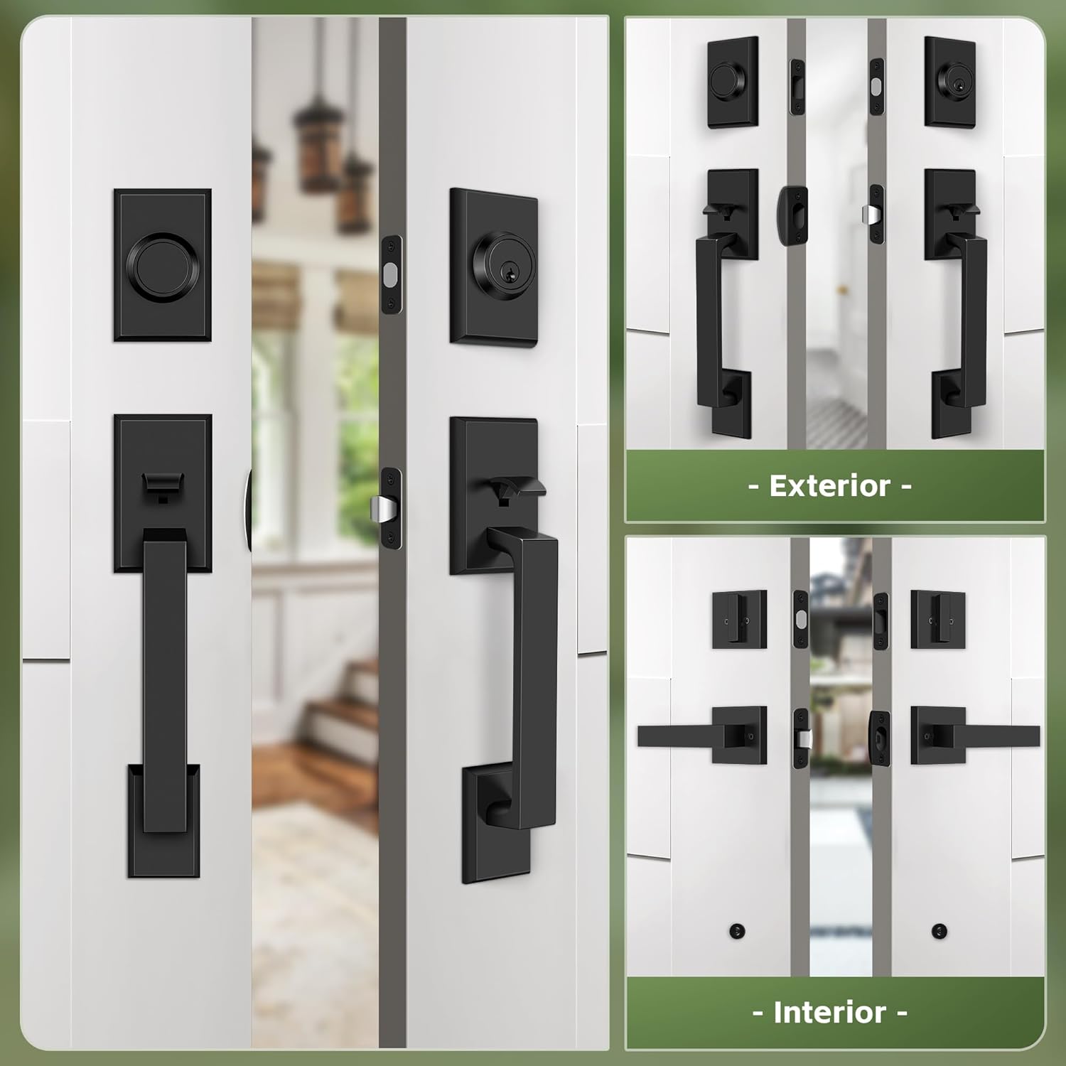 Secure your home with a double front door lock in matte black