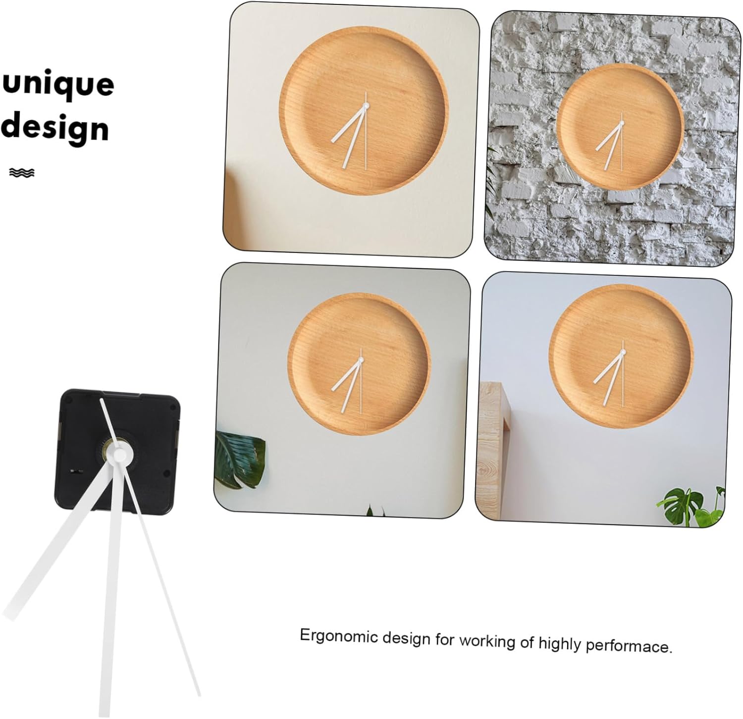 Silent Clock Movement Kits Replacement White Straight Hand for Professionals