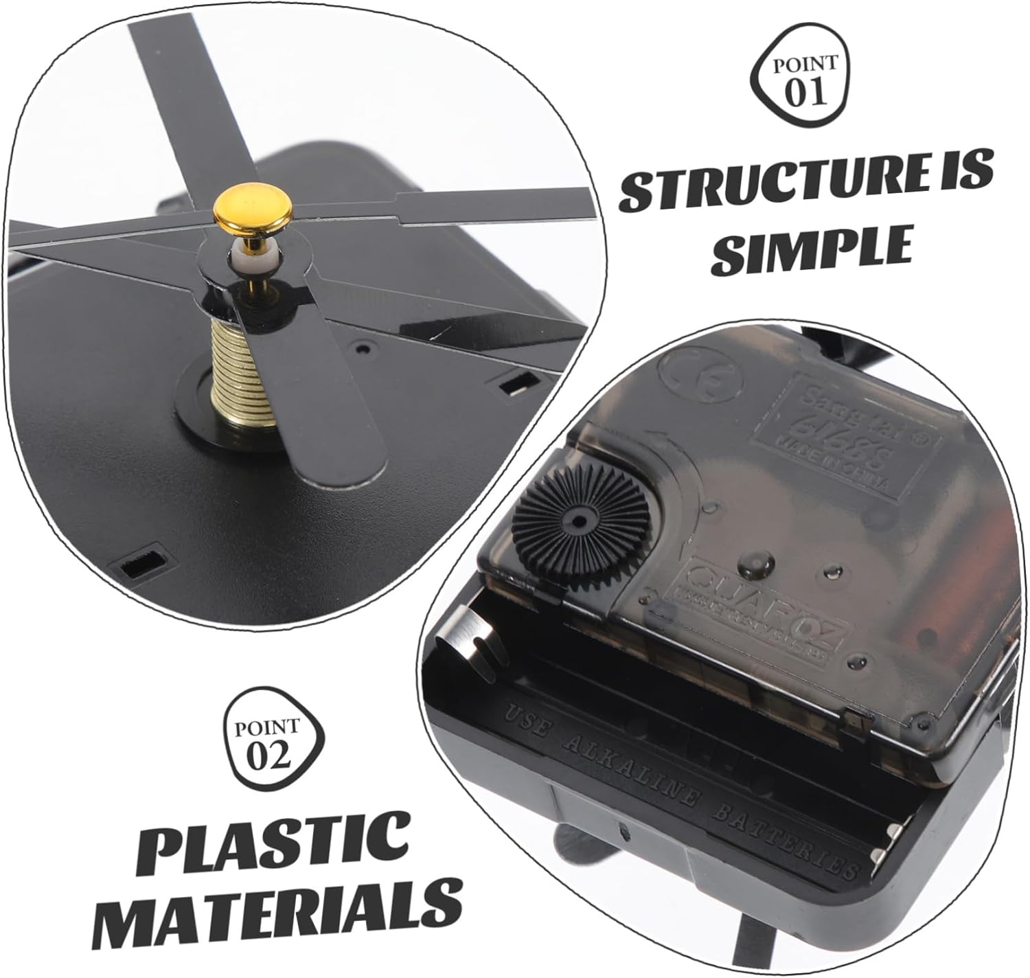 Clock Repair Kit Plastic DIY Wall Clock Parts