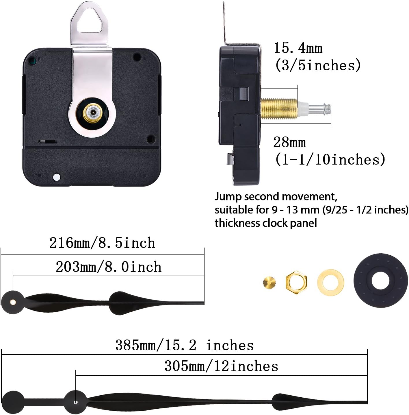 Hicarer High Torque Quartz Clock Mechanism Replacement for DIY