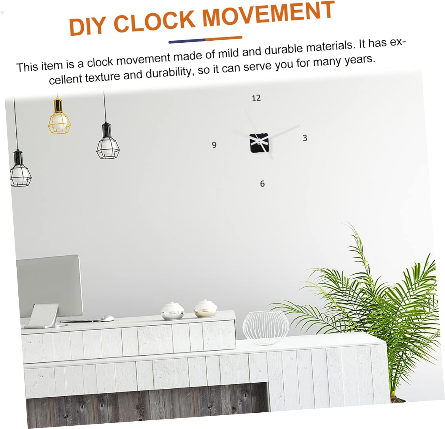 Angoily - Replacement Wall Clock Movement White Plastic Large Digital Clock with Silently Chimes