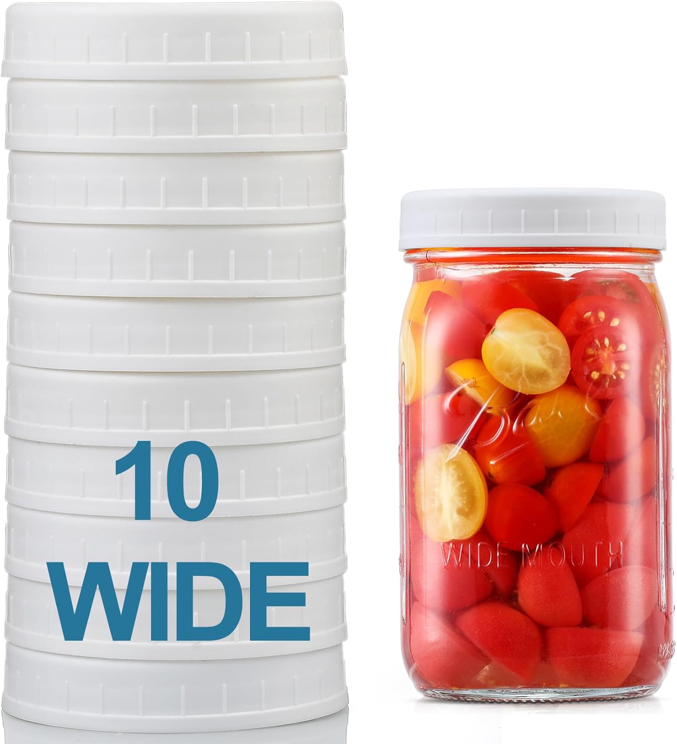 10-Piece White Mason Jar Lids