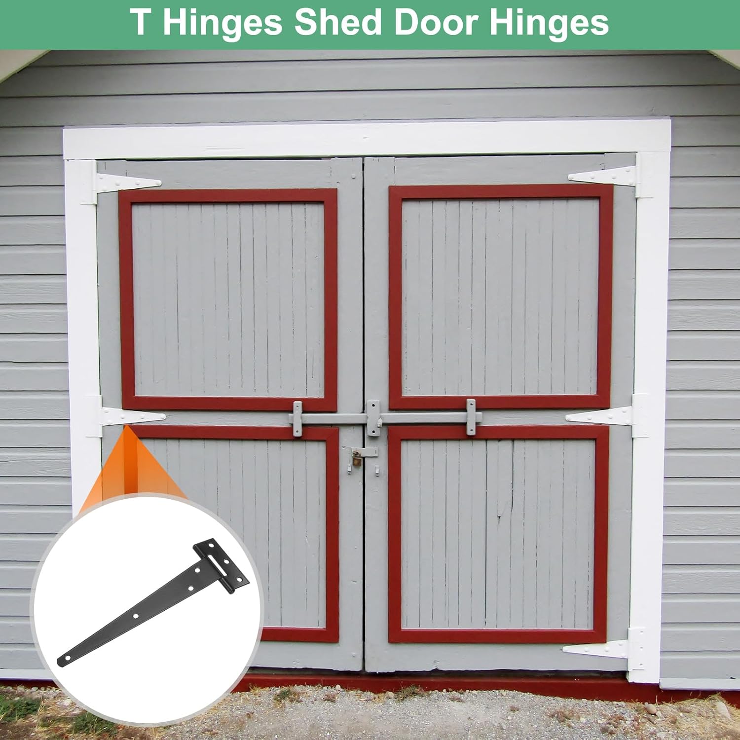 2-Pack Iron T-Strap Shed Door Hinges