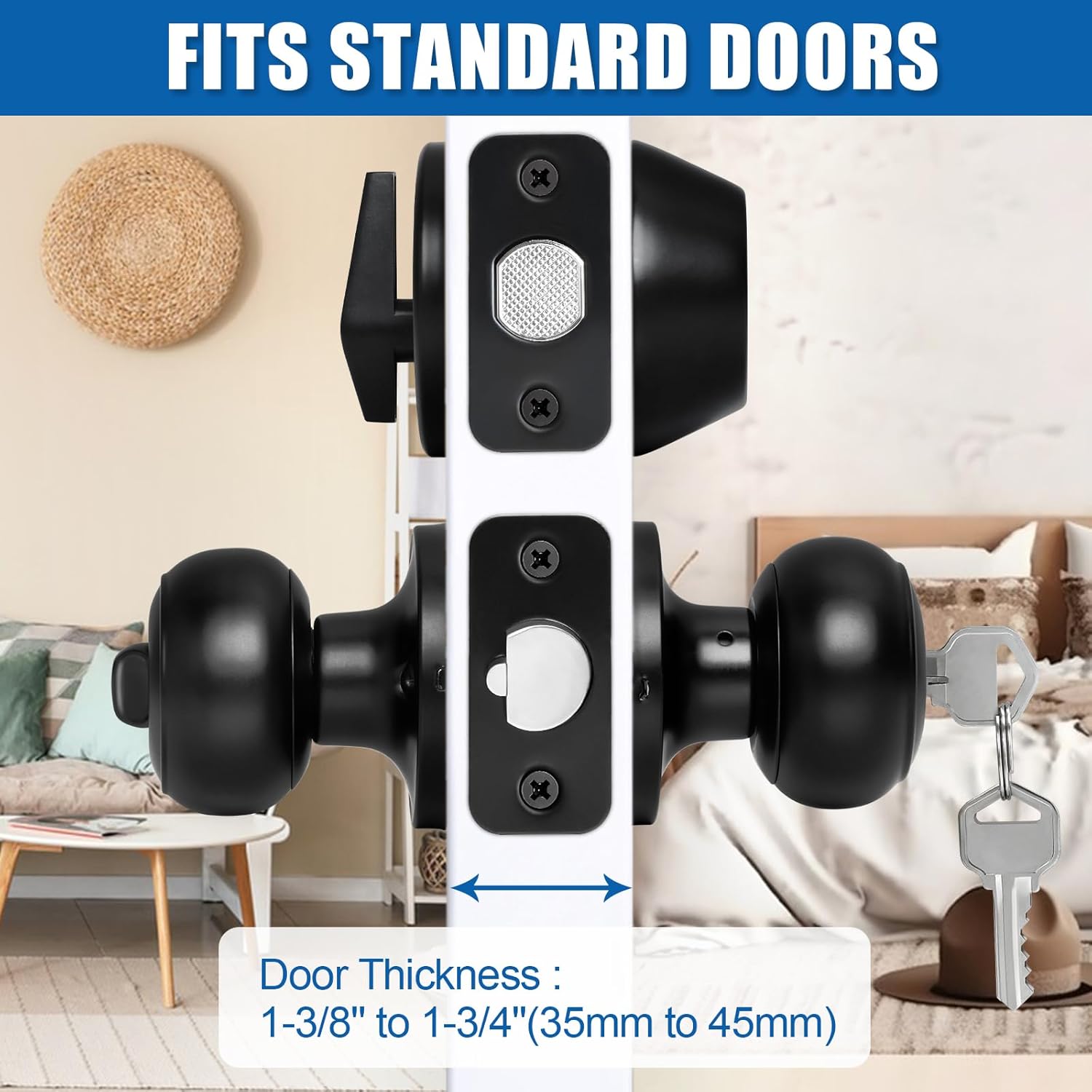 Secure and Modern 3-Set Door Knob Deadbolt Combo
