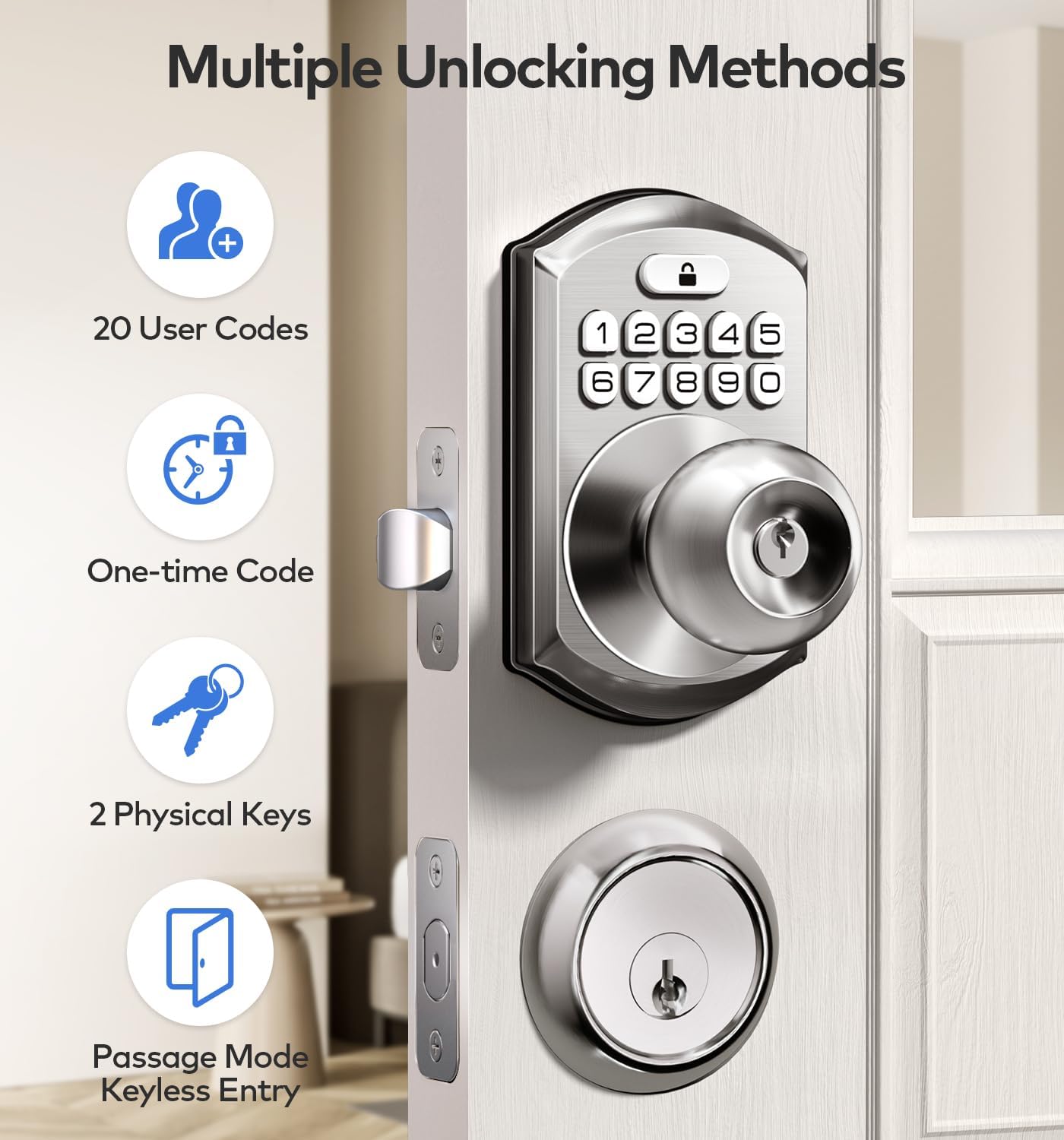 decessor Deadbolt with Keyless Keypad Entry and One-Time Code Security