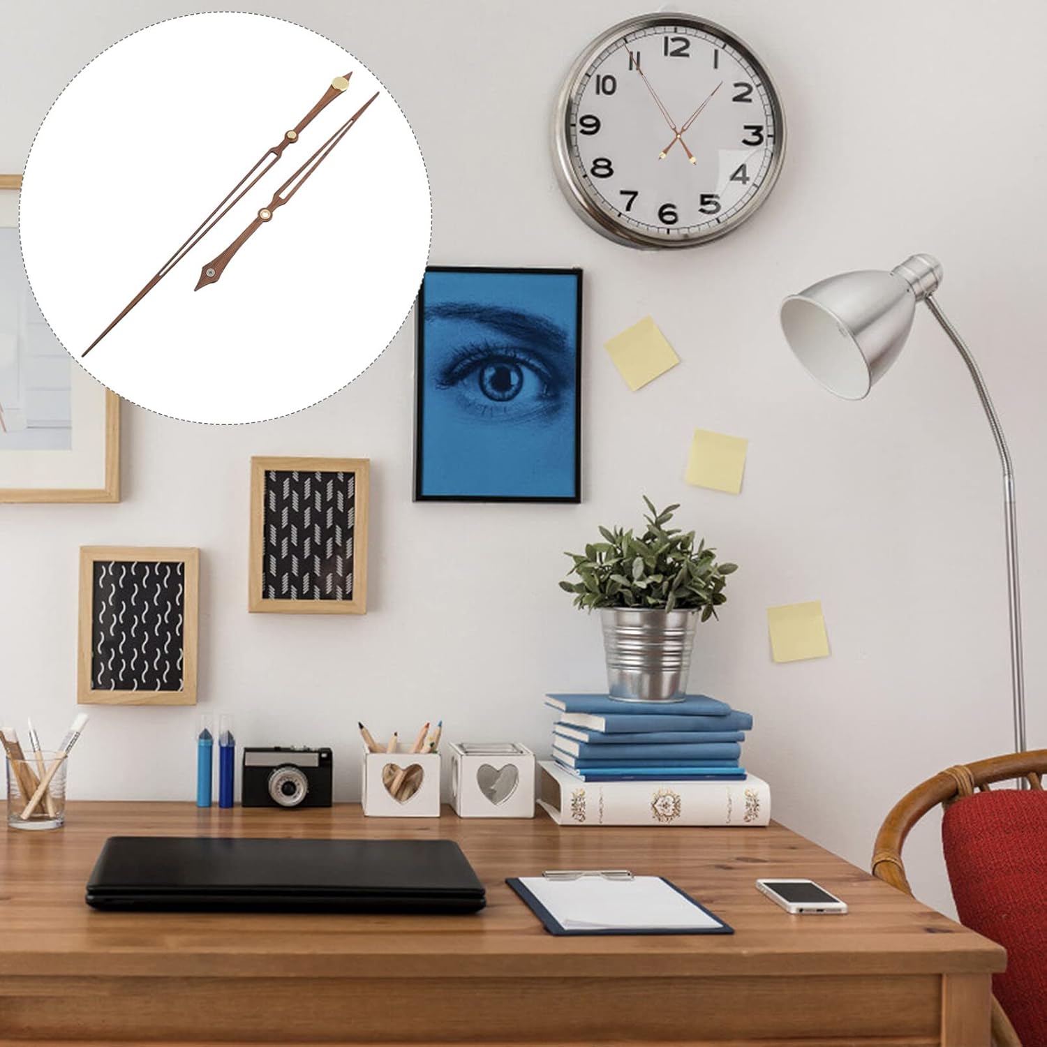 Hemobllo Wooden Clock Hands Strip Pointer for Wall Clocks