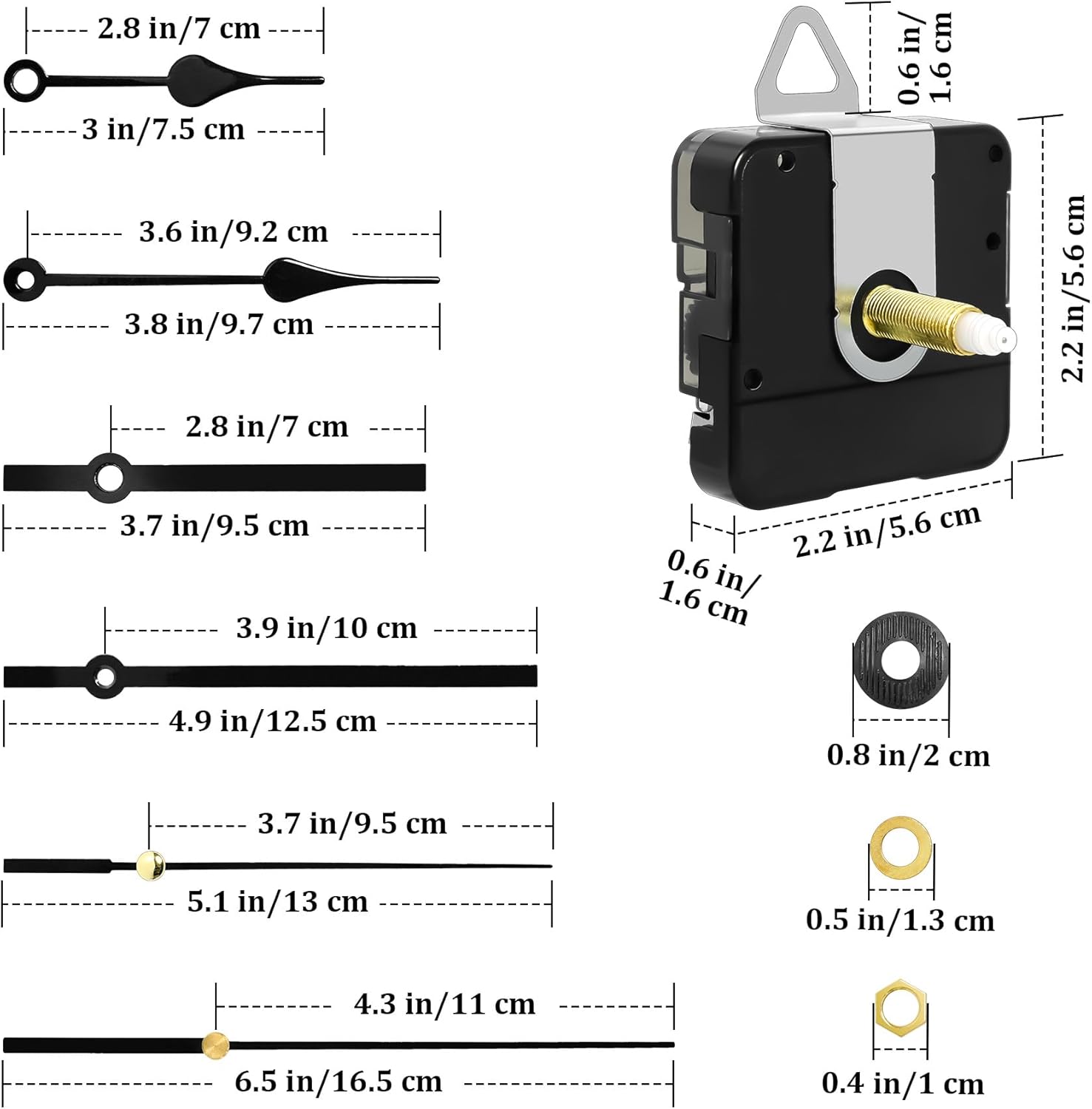 28mm Long Shaft Clock Movement Kit for Wall Clocks