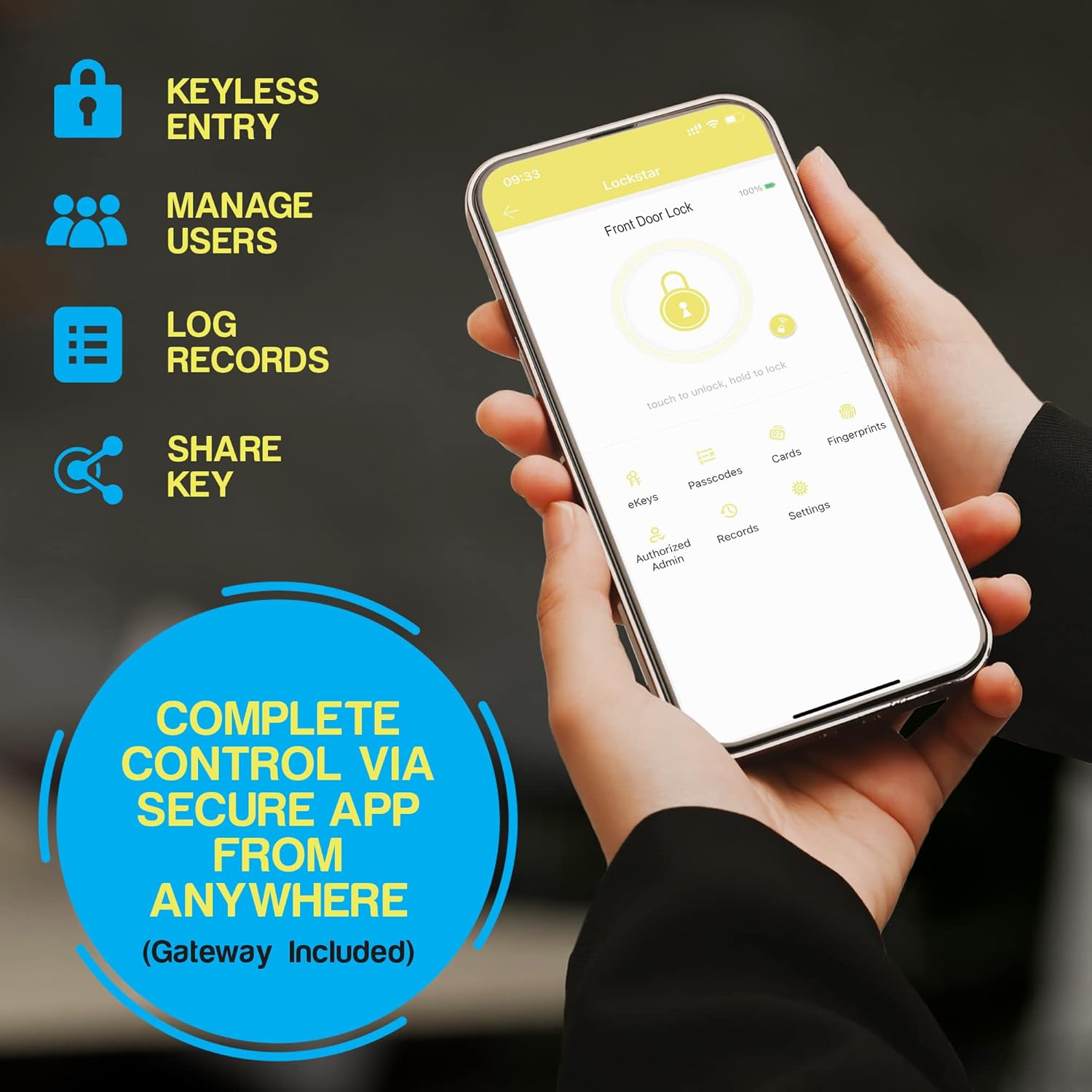 Lockstar Smart Deadbolt with Keyless Multiple Entry Methods