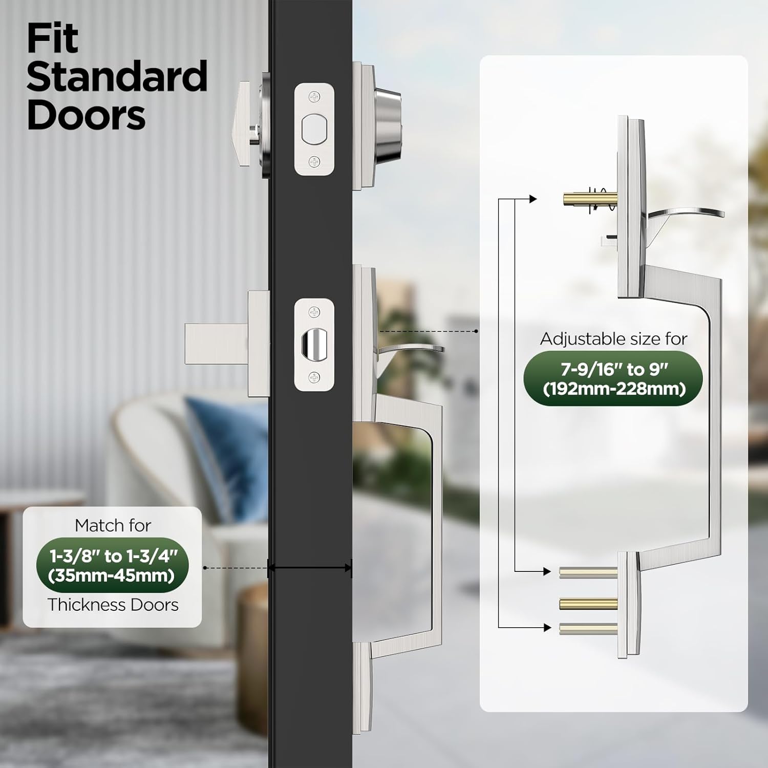 Secure Front Door Entry Set with SATIN NICKEL finish