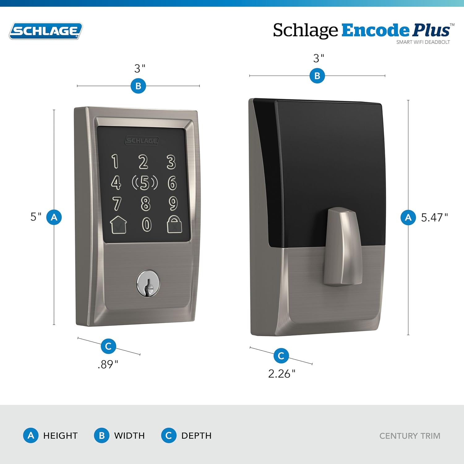 SCHLAGE BE499WB CEN 619 Encode Plus