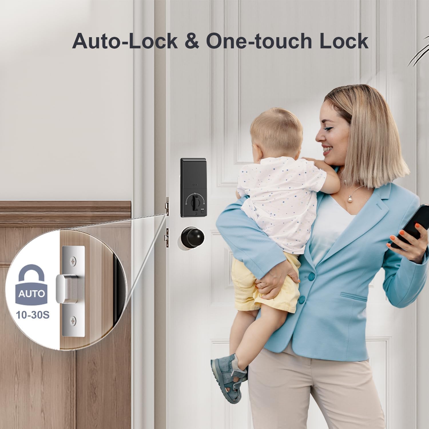Secure Front Door Lock System with Keypad Fingerprint