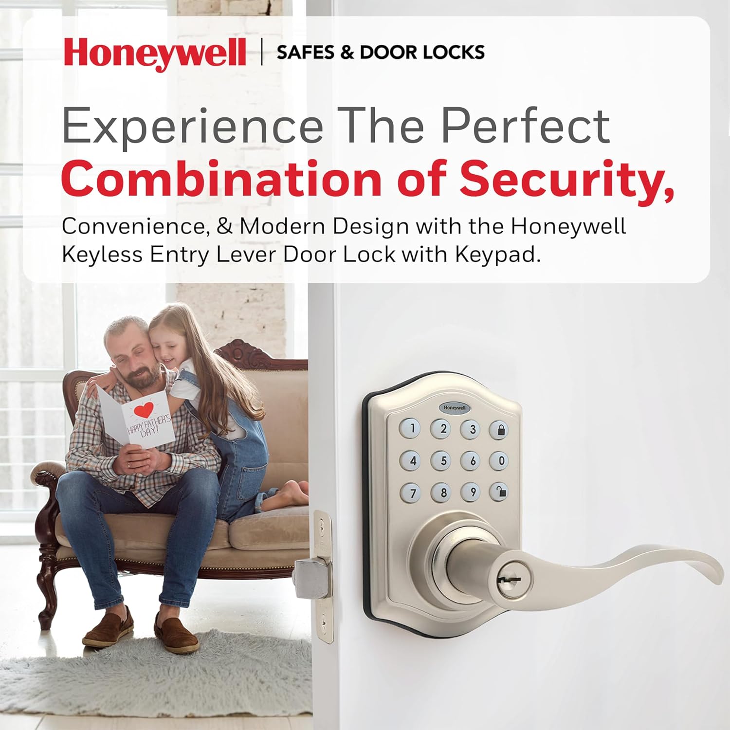 Modern Keyless Entry Door Lock with 50 Codes SATIN NiKEL FINISH