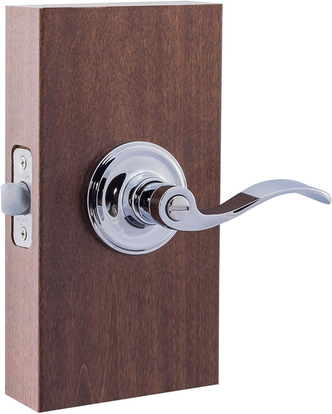 Copper Creek Waverly Door Lever Polished Stainless Side-Opening Secure