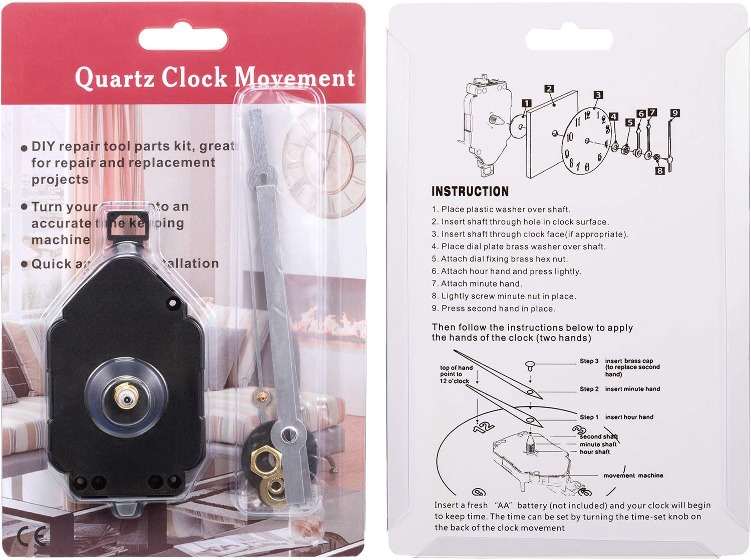 Replace Your Pendulum Clock Mechanism Long Shaft quartz clock movement parts