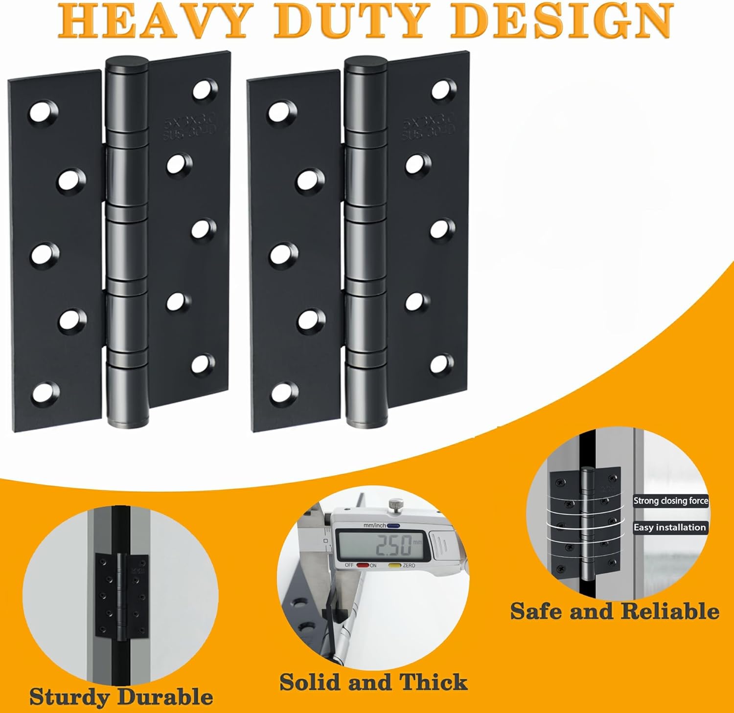 Alise Matte Black Door Hinges