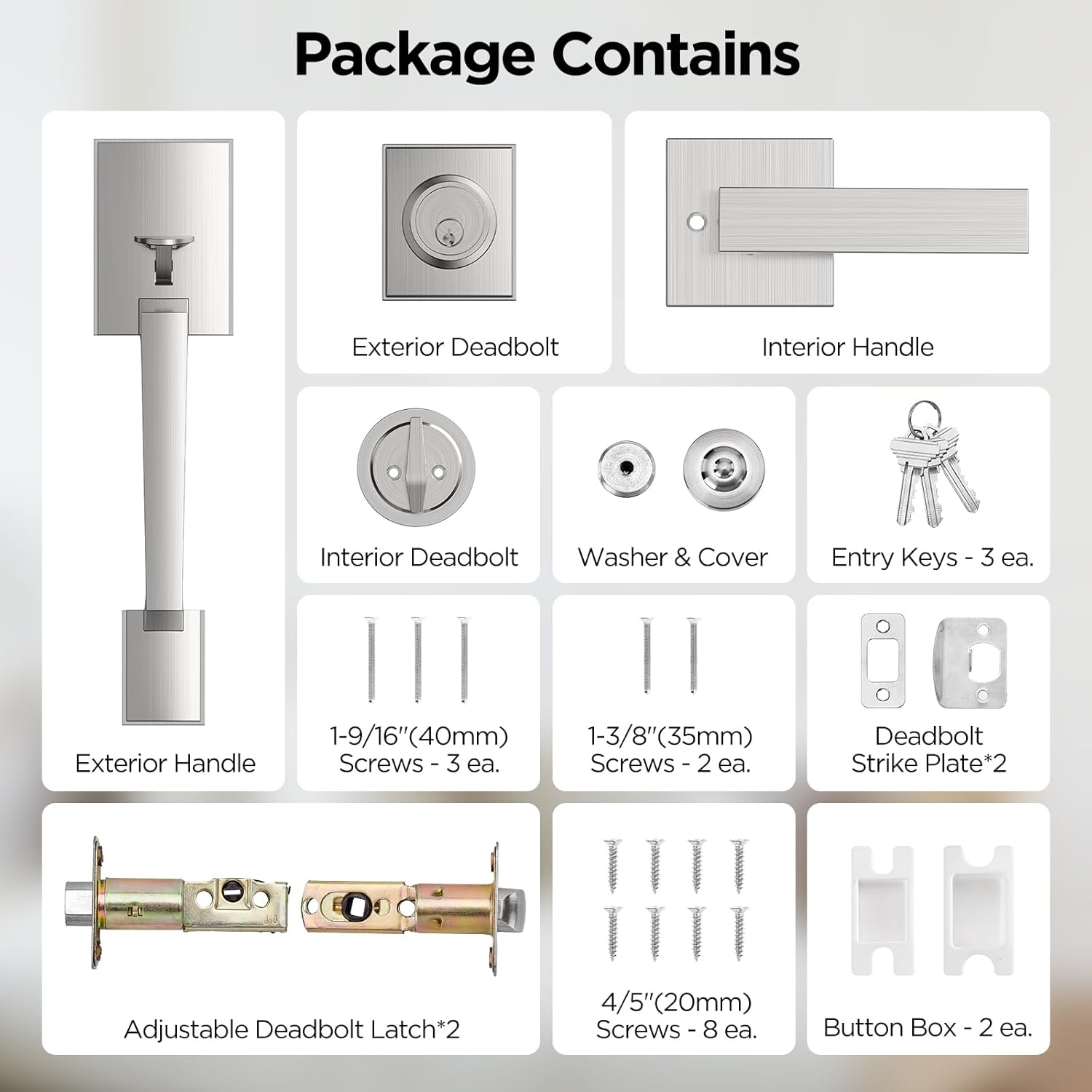 Secure Front Door Entry Set with SATIN NICKEL finish