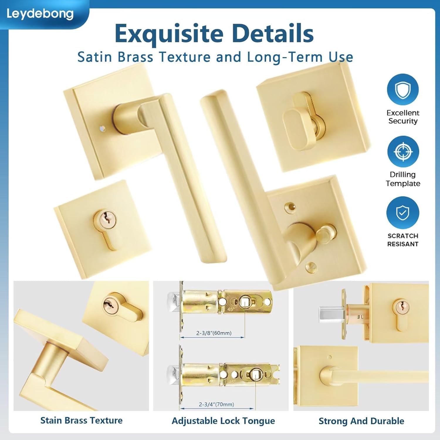 Stylish Front Door Lock Set for Security and Style