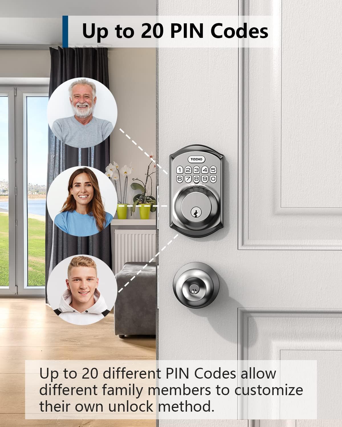 Smart Deadbolt Lock with Keypad for Front Door Keyless Entry Security