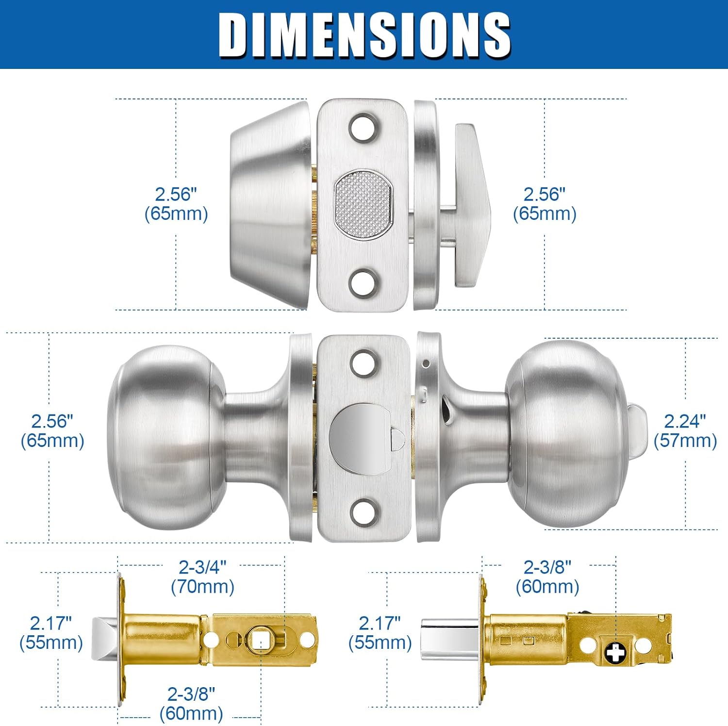 High-Quality 3-Set Entry Door Knob and Deadbolt Combo