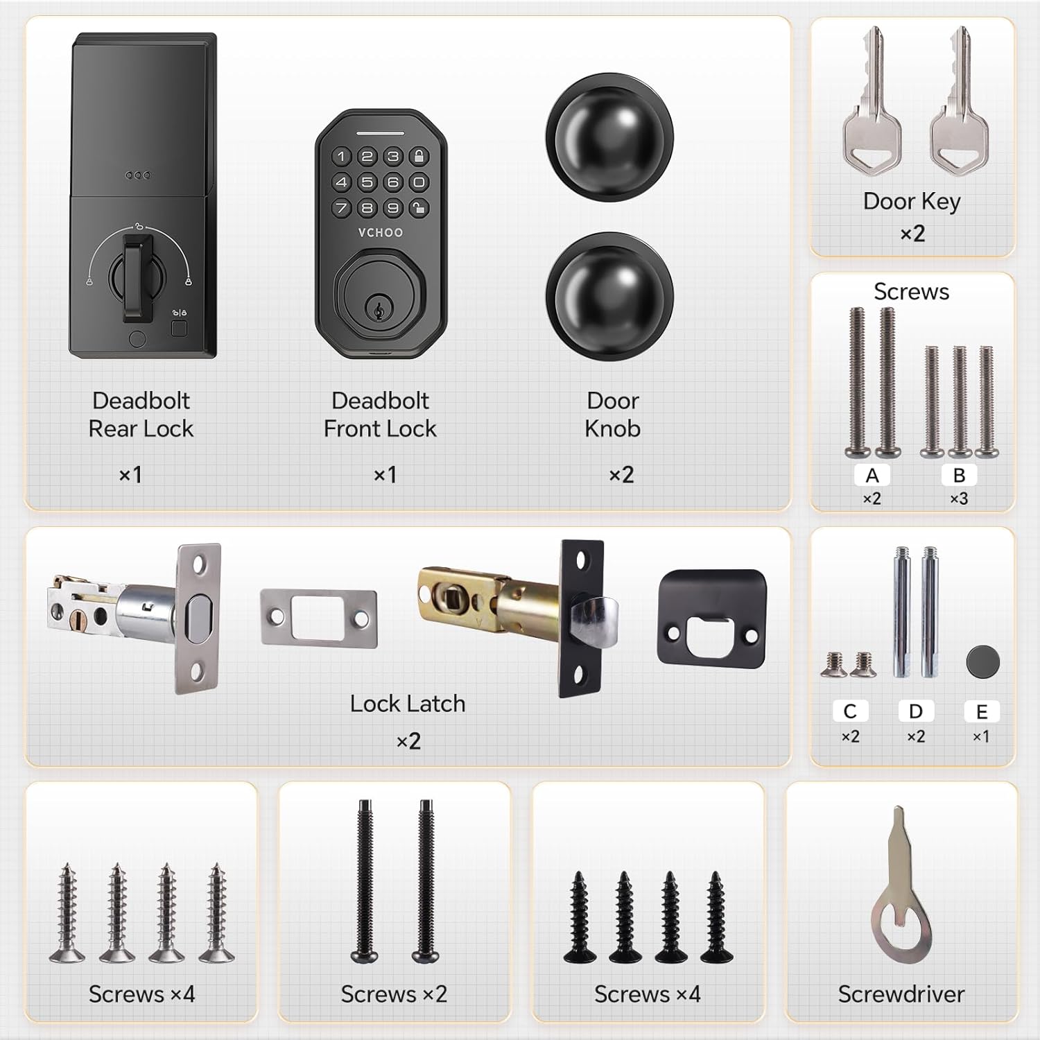 Keyless Entry Door Lock with Handle for Smart Security