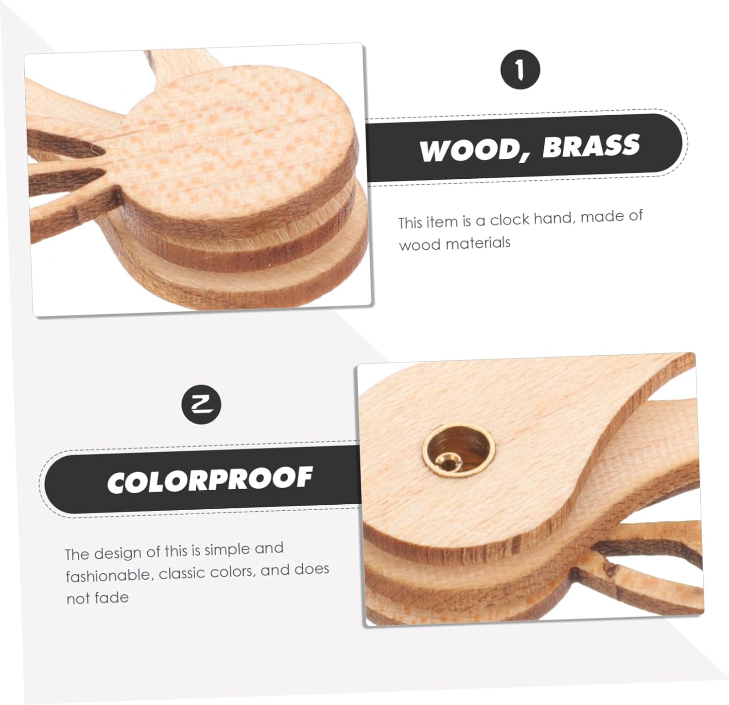 Homoyoyo Clock Repair Kit - Maple Wood Clock Hands for Digital Alarm Clocks