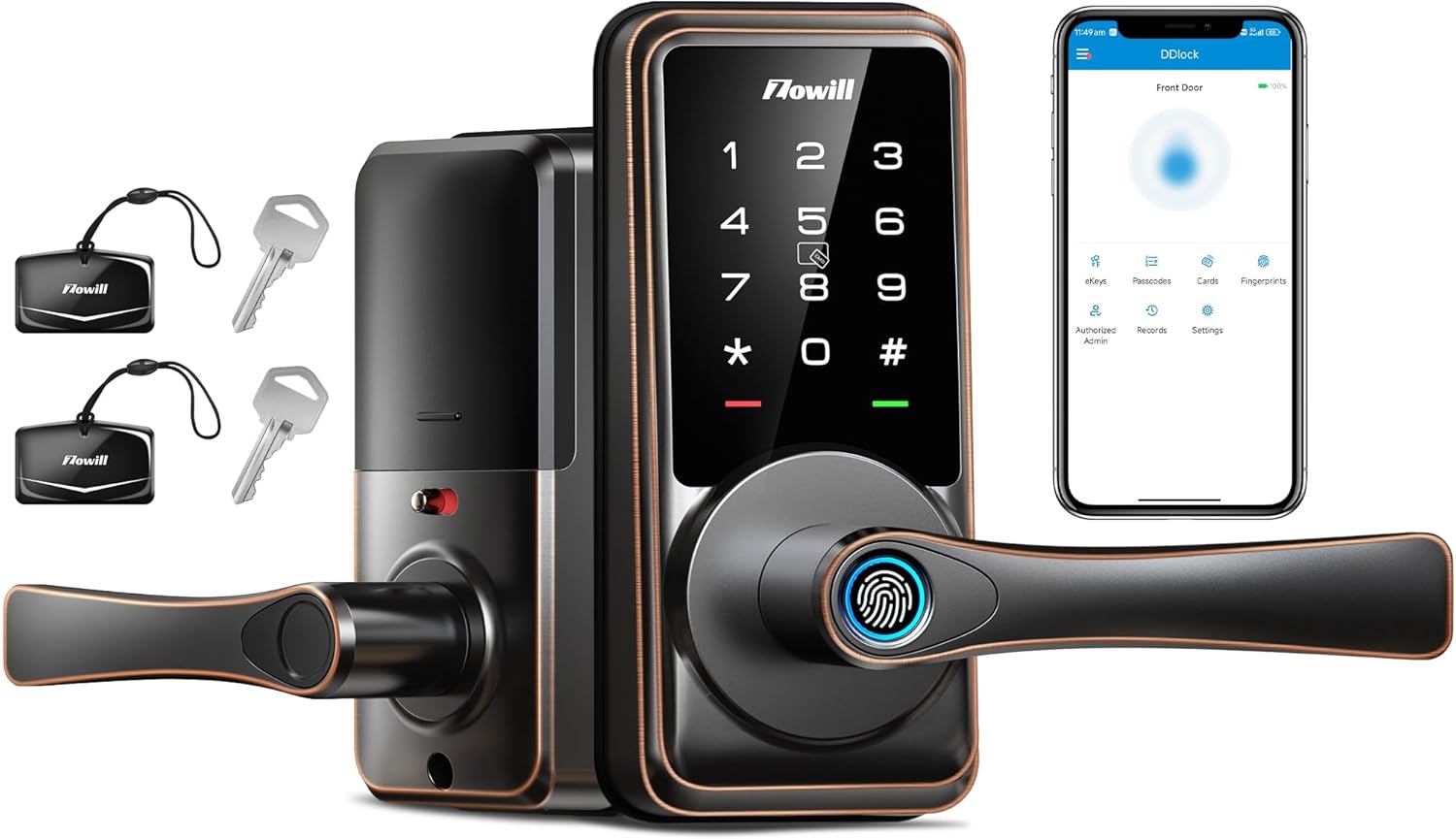 Zowill Smart Door Lock with Fingerprint Entry