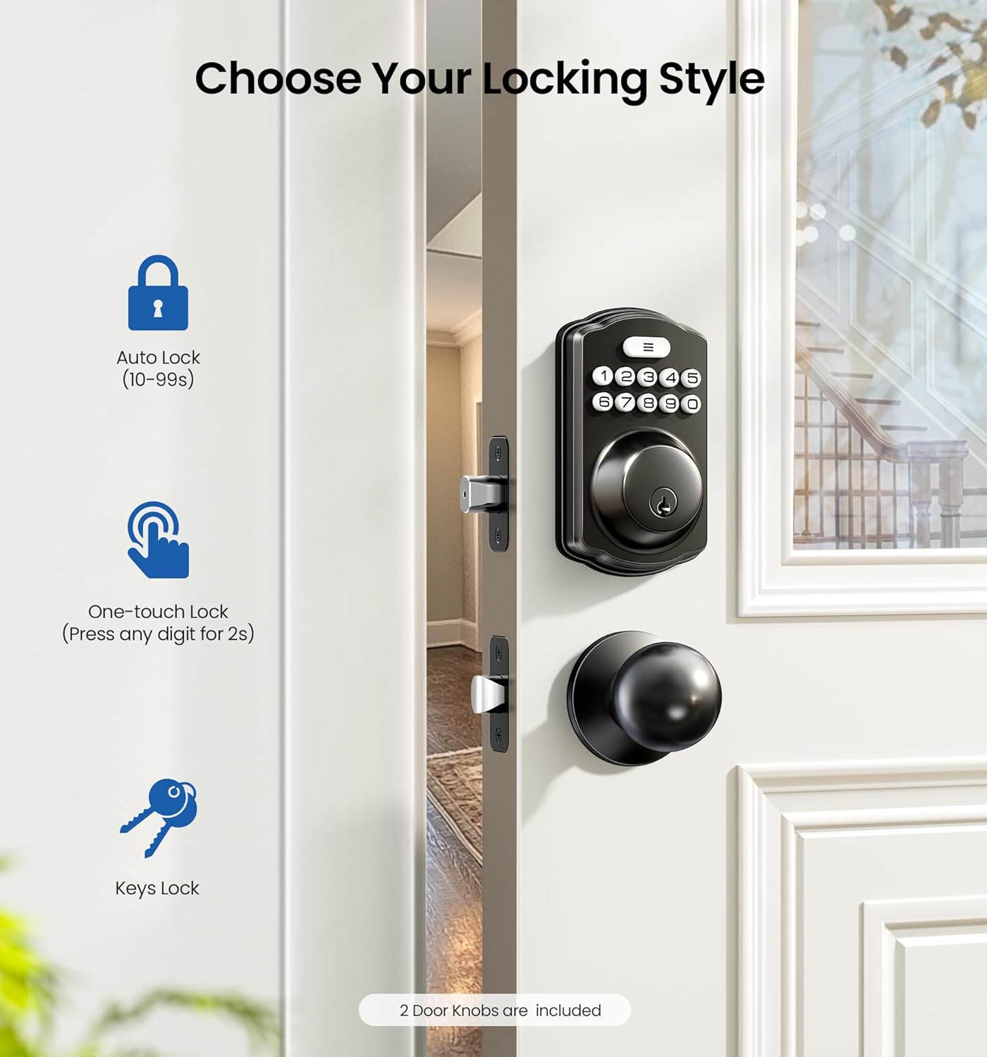 Smart Keyless Entry Door Lock with Built-in Keypad